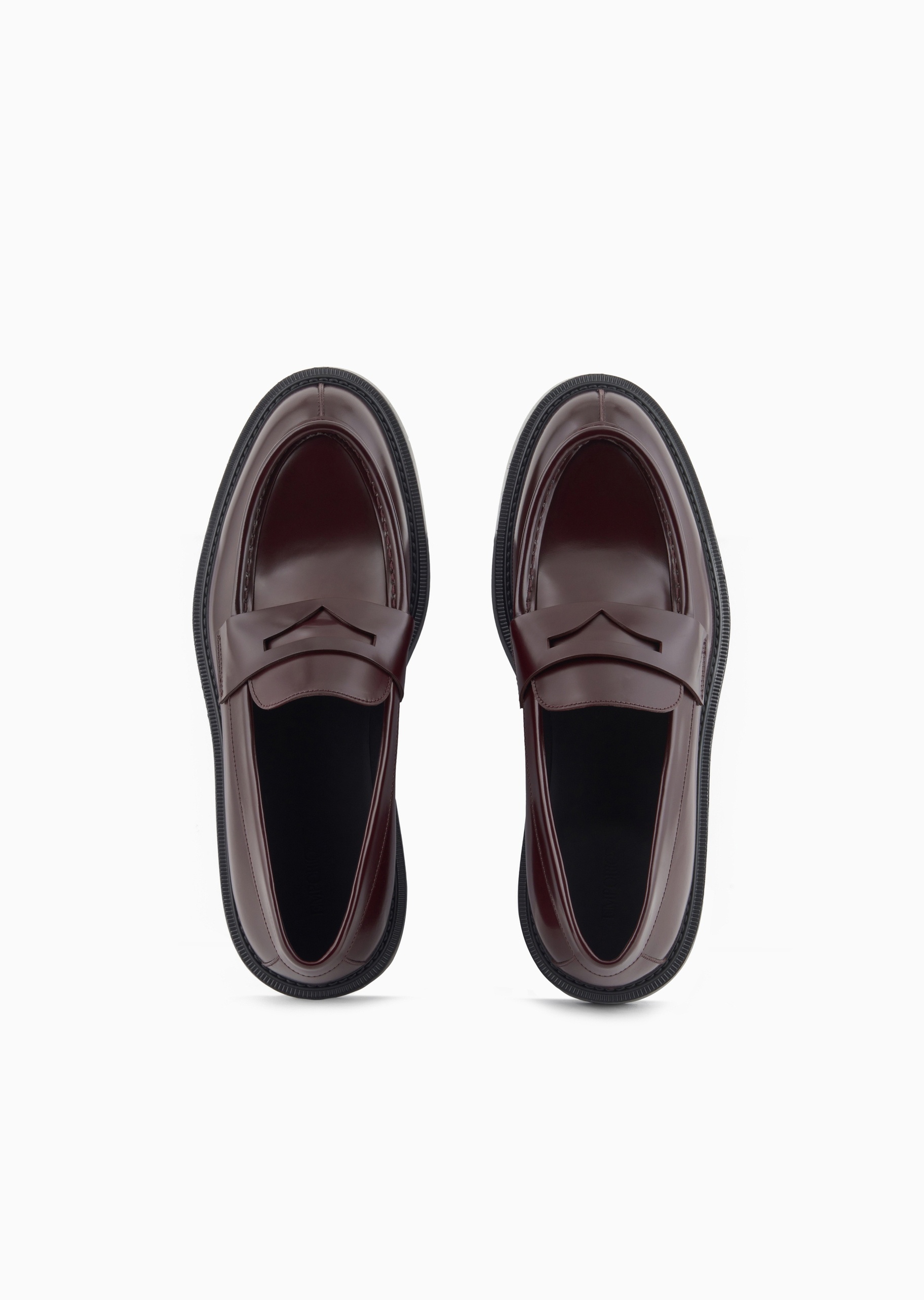 Emporio Armani 男士低帮平底商务通勤牛毛皮复古风乐福鞋