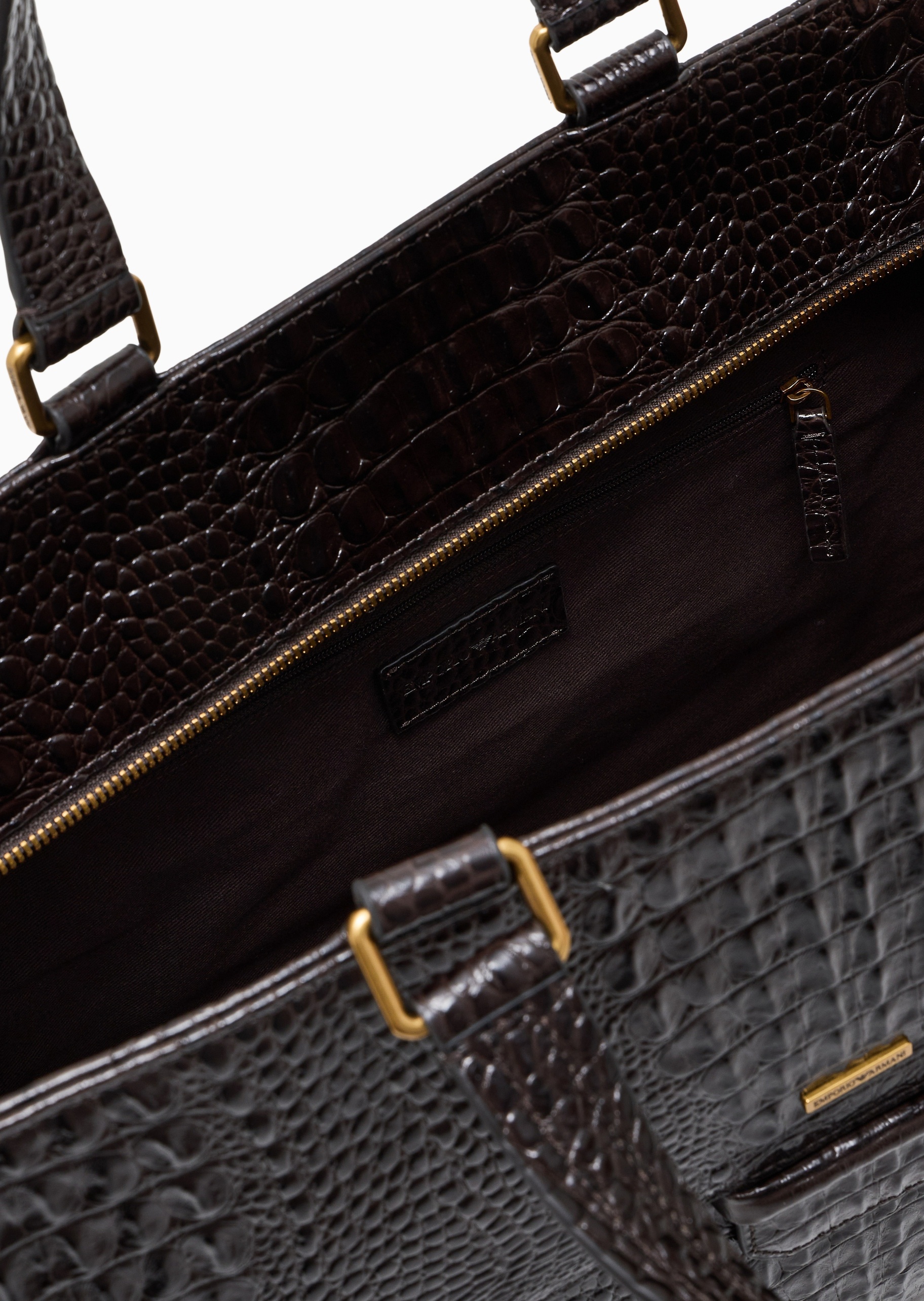 Emporio Armani 易烊千玺同款男士秀场同款牛皮革手提公文包