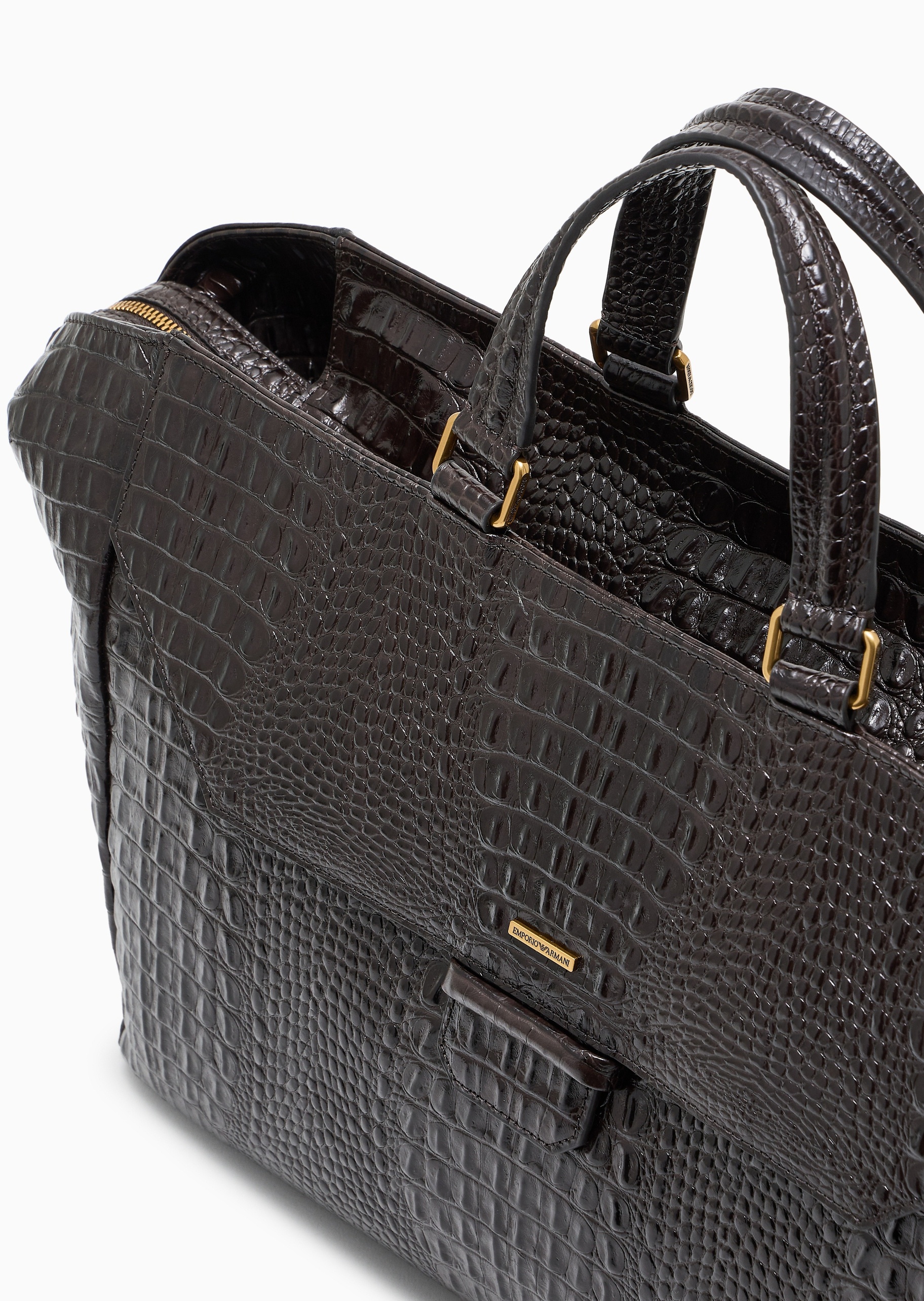 Emporio Armani 易烊千玺同款男士秀场同款牛皮革手提公文包