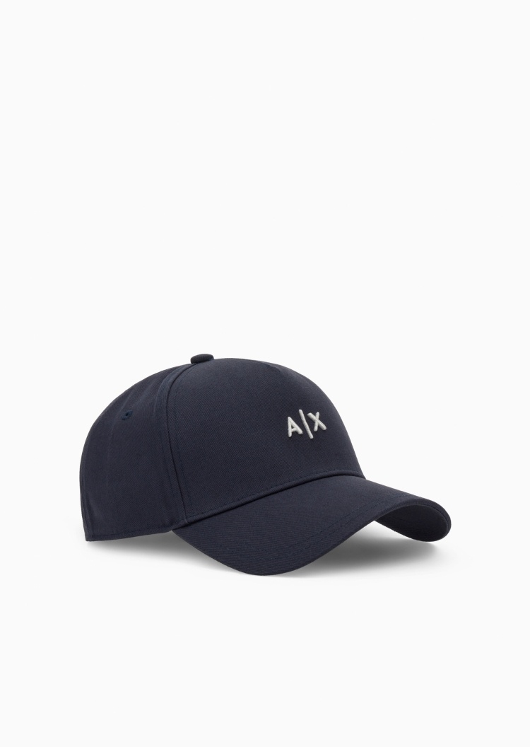 ARMANI EXCHANGE 男士纯棉按扣圆顶弯檐立体小绣标休闲棒球帽