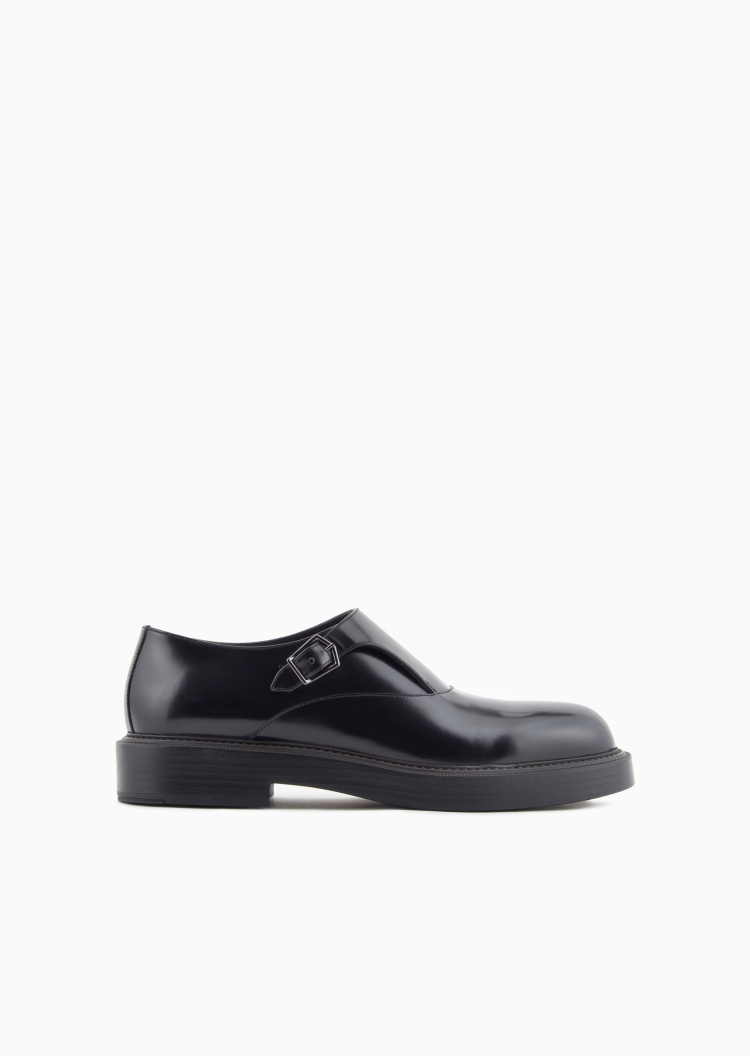 Emporio Armani 男士牛皮商务通勤休闲布洛克孟克鞋