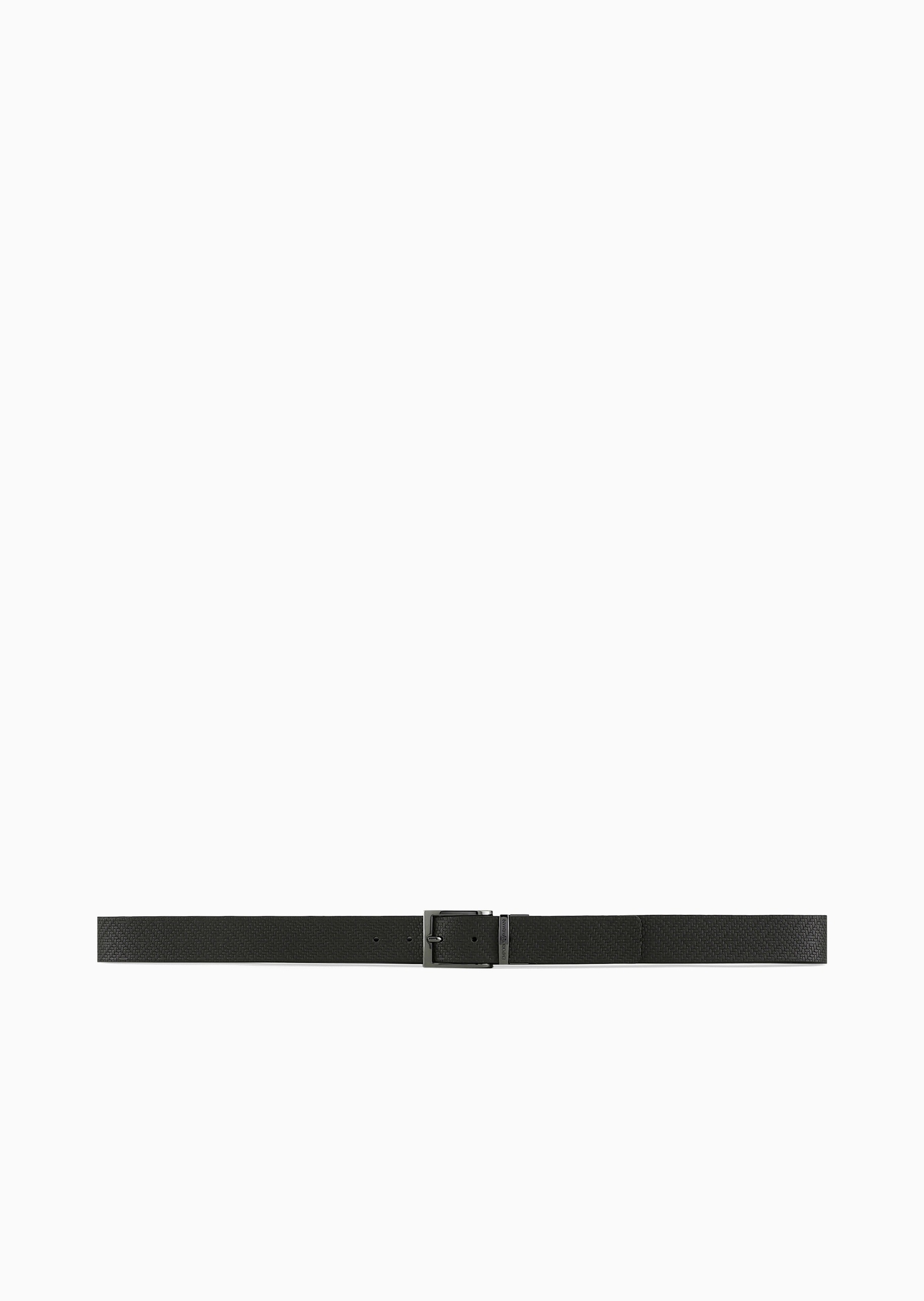 Emporio Armani 男士双面两用时尚编织纹理针扣腰带