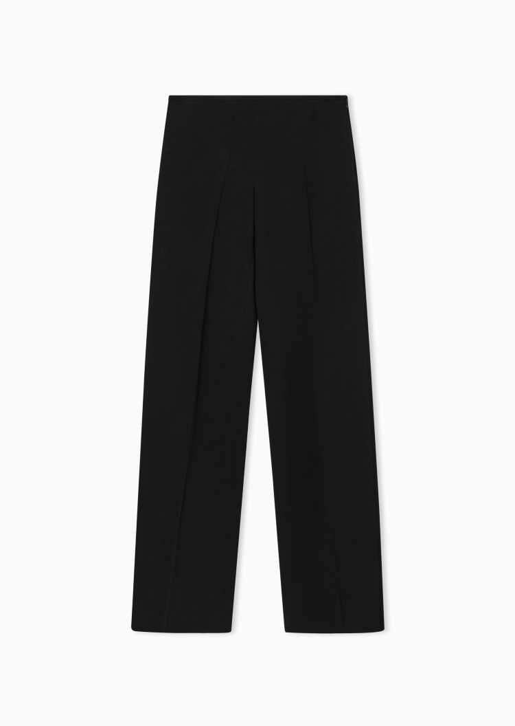 Emporio Armani 女士阔腿修身垂感休闲老钱风弹力西装裤