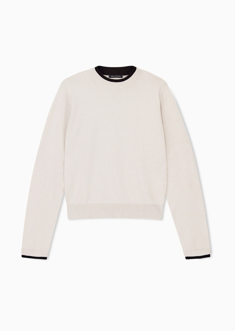 ARMANI EXCHANGE 女士长袖圆领老钱风套头针织毛衣