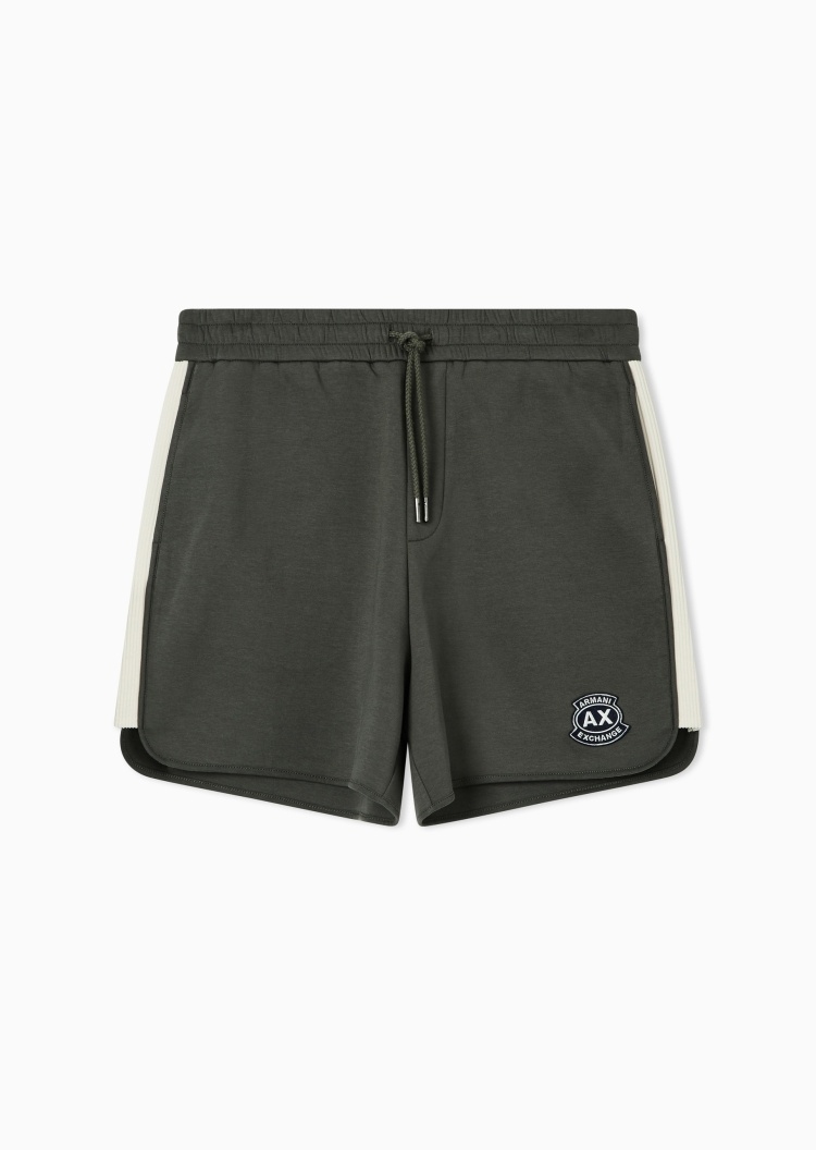 ARMANI EXCHANGE 男士直筒刺绣运动复古休闲短裤