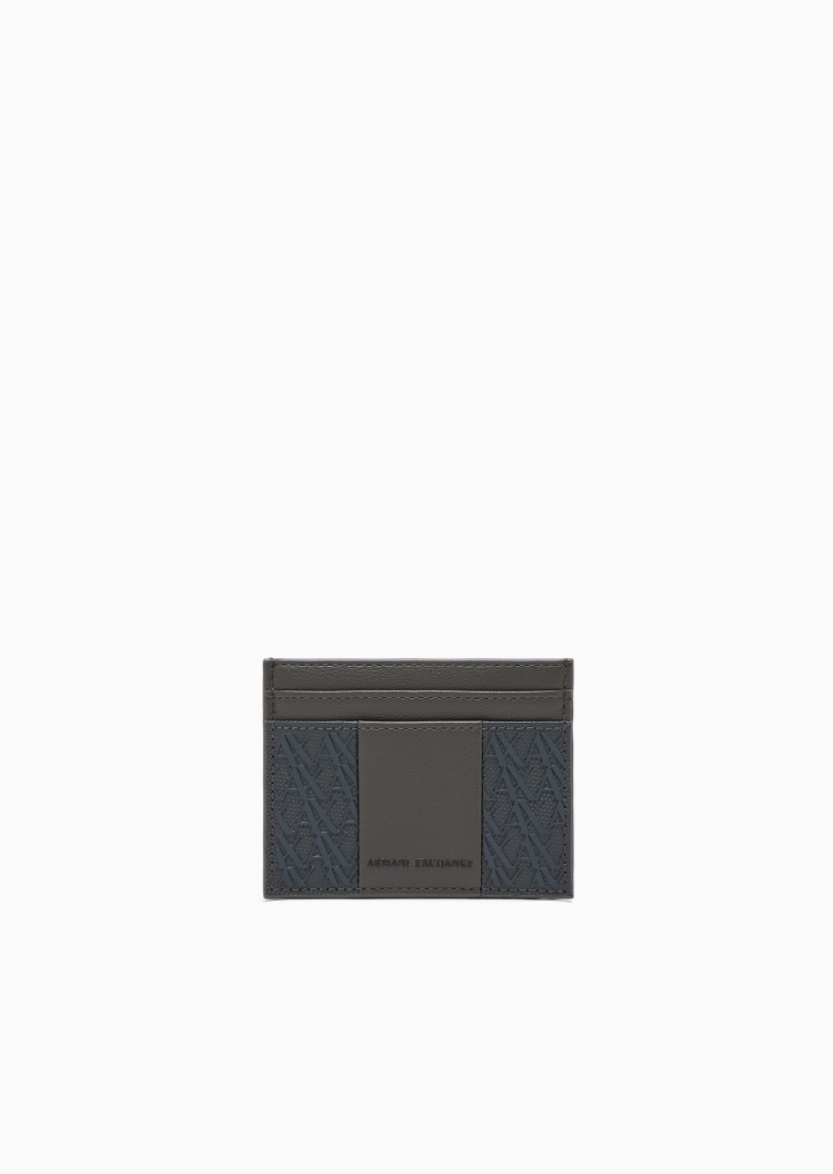 ARMANI EXCHANGE 男士扁平方形多卡位正反两用压花手拿卡夹