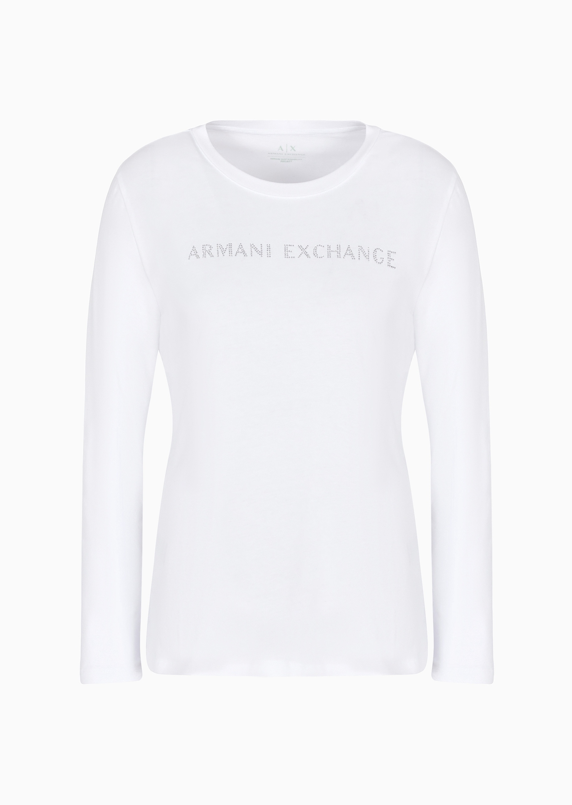 ARMANI EXCHANGE 女士全棉合身长袖圆领简约纯色T恤