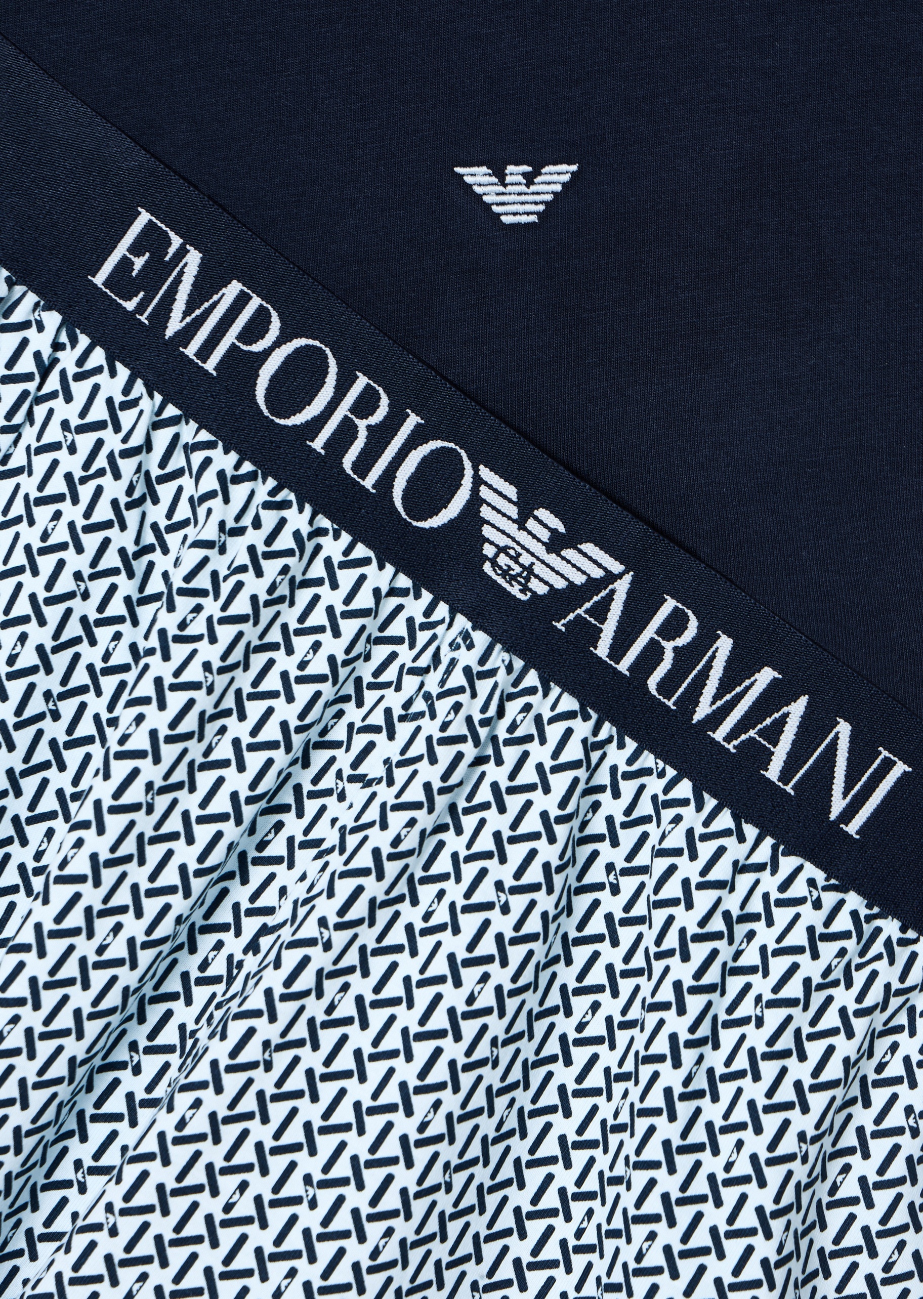 Emporio Armani 男士纯棉短袖T恤印花短裤睡衣套装