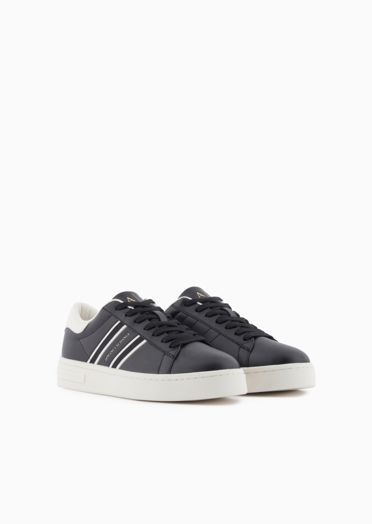 ARMANI EXCHANGE 女士系带低帮圆头平底板鞋运动鞋