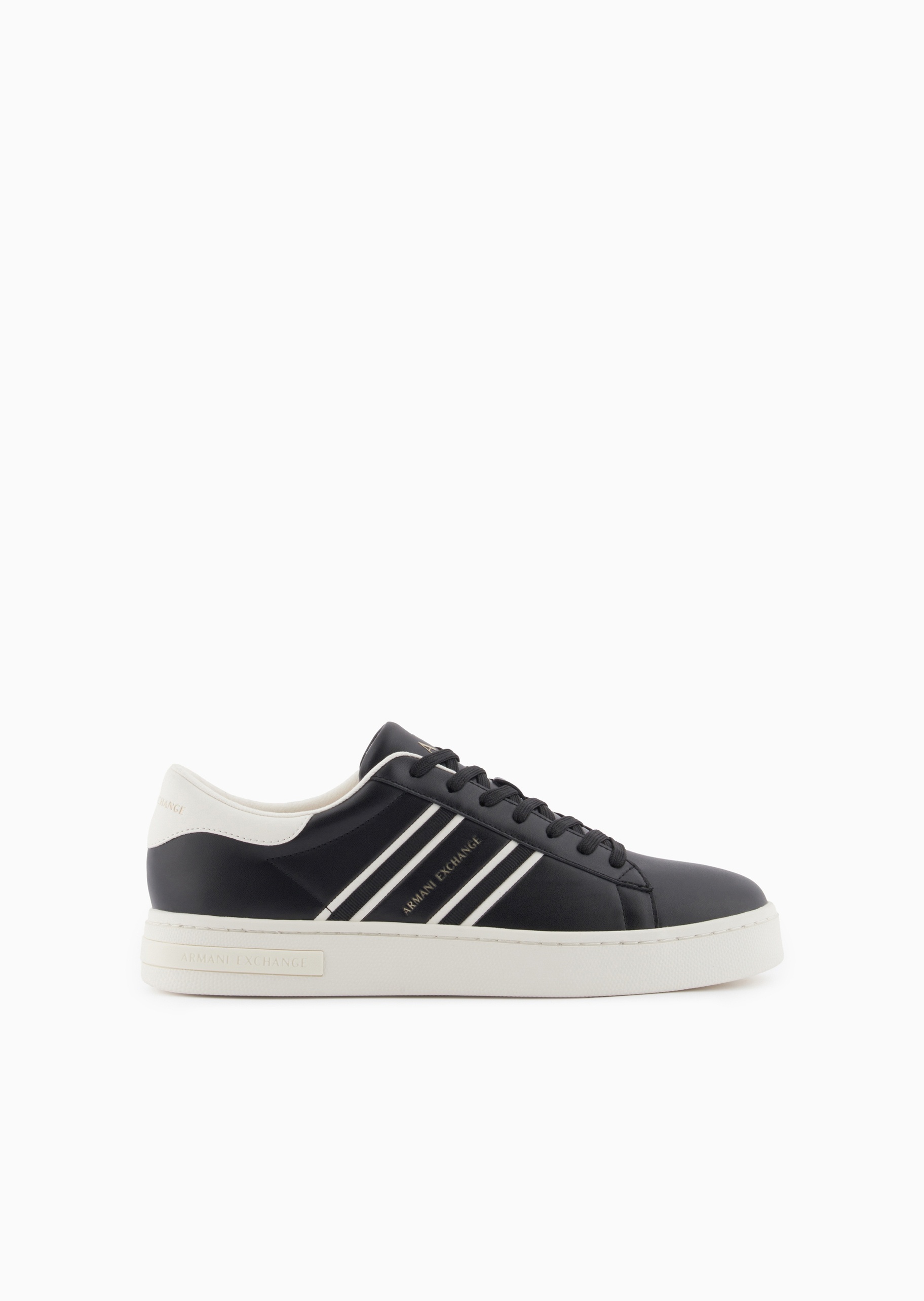 ARMANI EXCHANGE 男士系带低帮平底撞色条纹板鞋休闲运动鞋