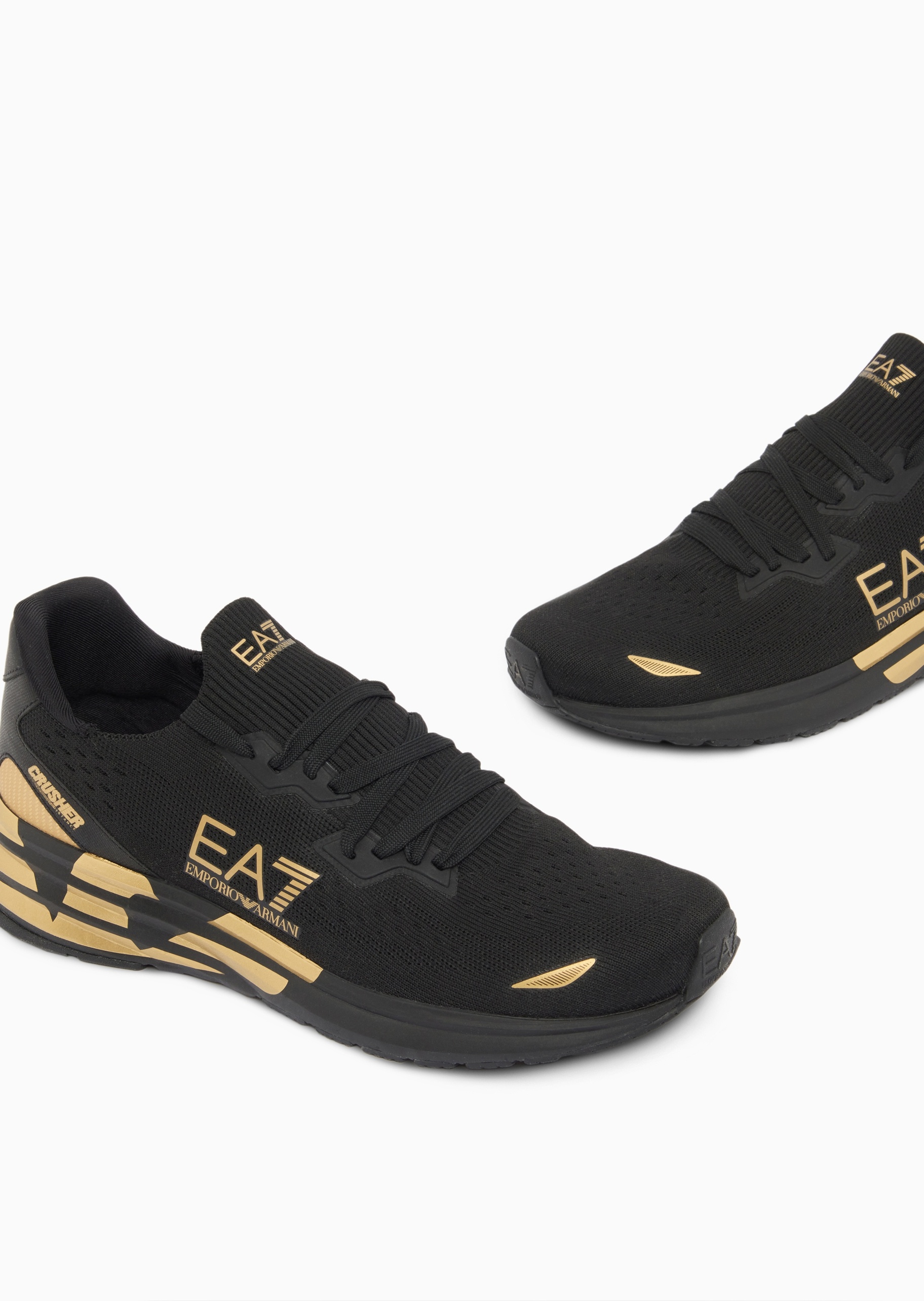 EA7 男女同款系带低帮网面撞色徽标运动鞋