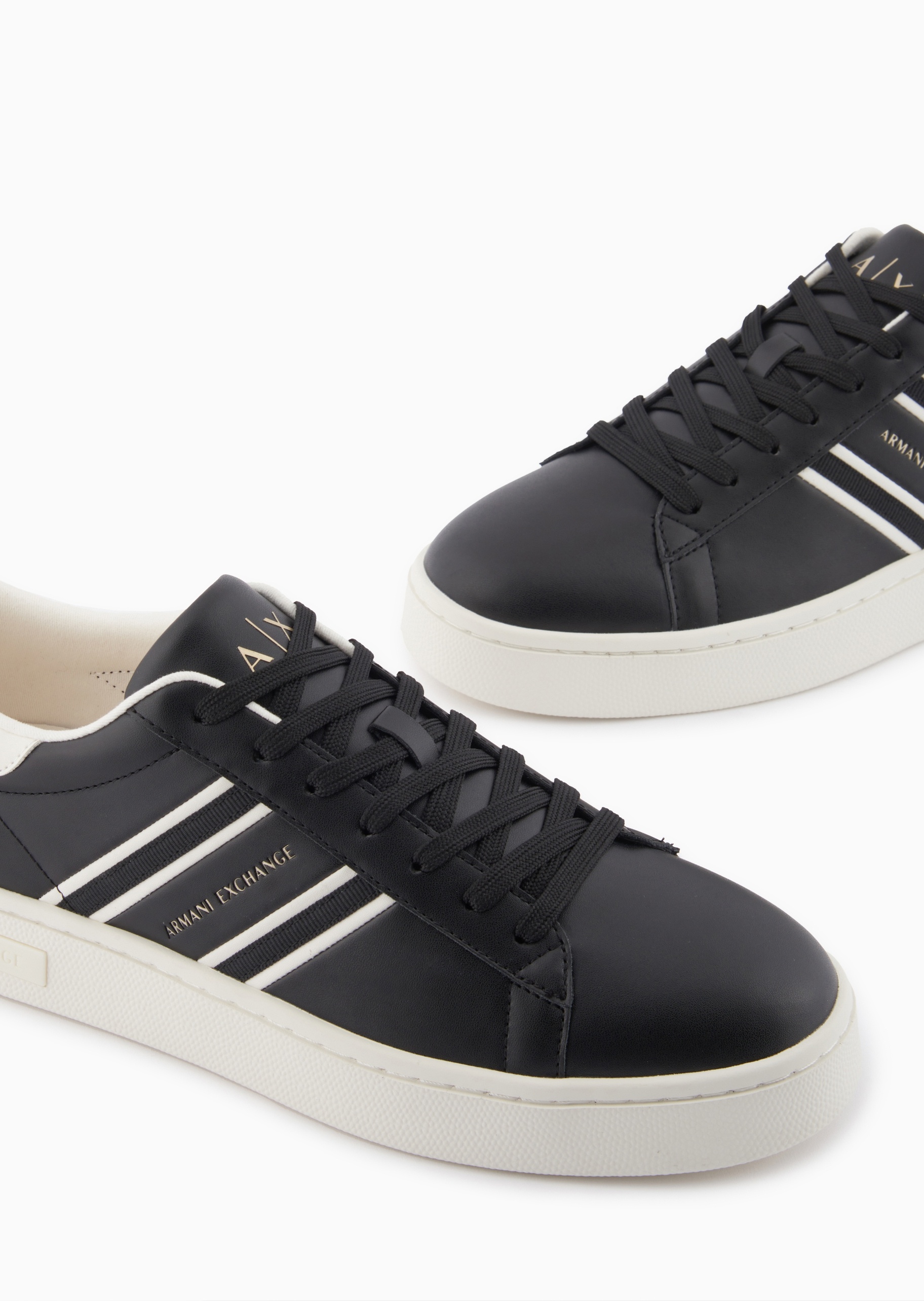 ARMANI EXCHANGE 男士系带低帮平底撞色条纹板鞋休闲运动鞋
