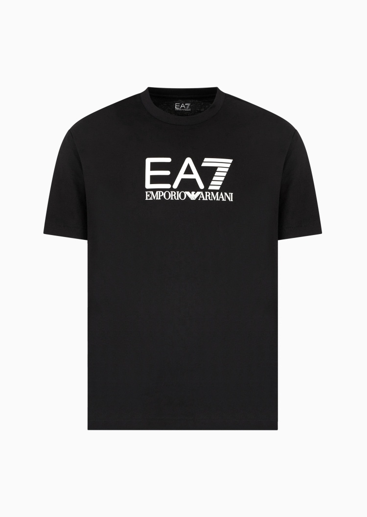 EA7 男士全棉合身短袖圆领正肩健身训练T恤