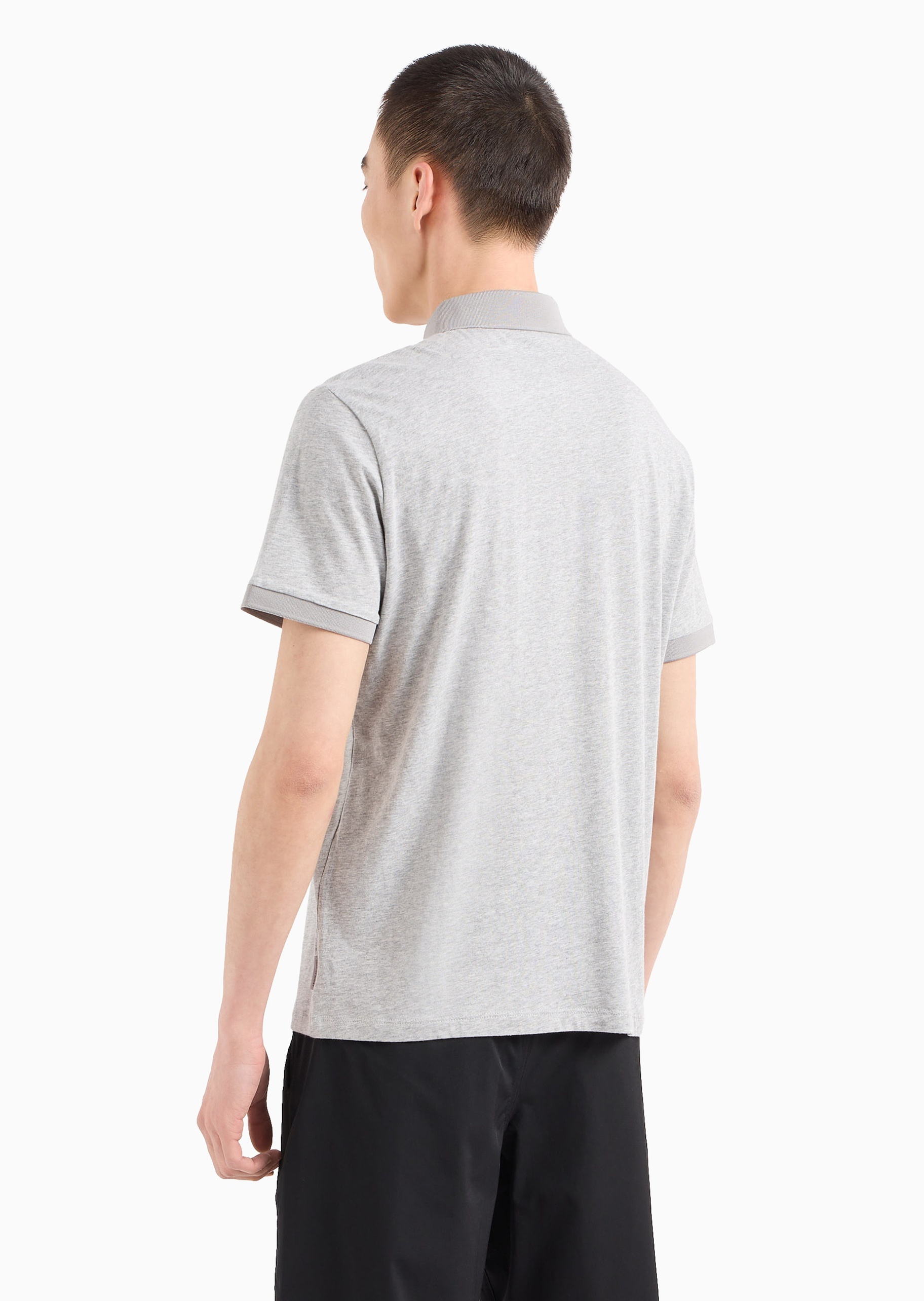ARMANI EXCHANGE 男士全棉合身短袖翻领简约纯色Polo衫