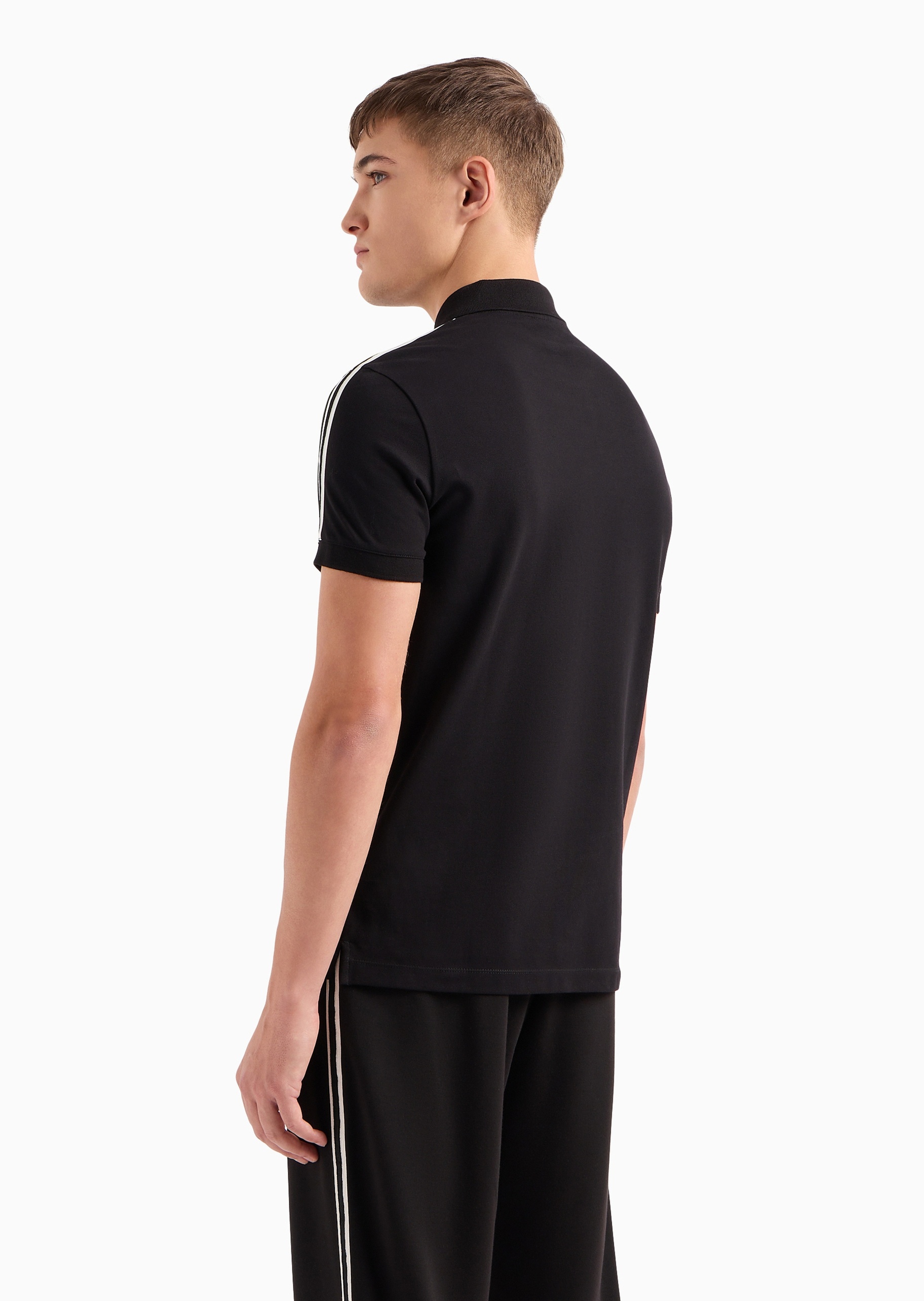 ARMANI EXCHANGE 男士纯棉微弹合身短袖翻领运动Polo衫