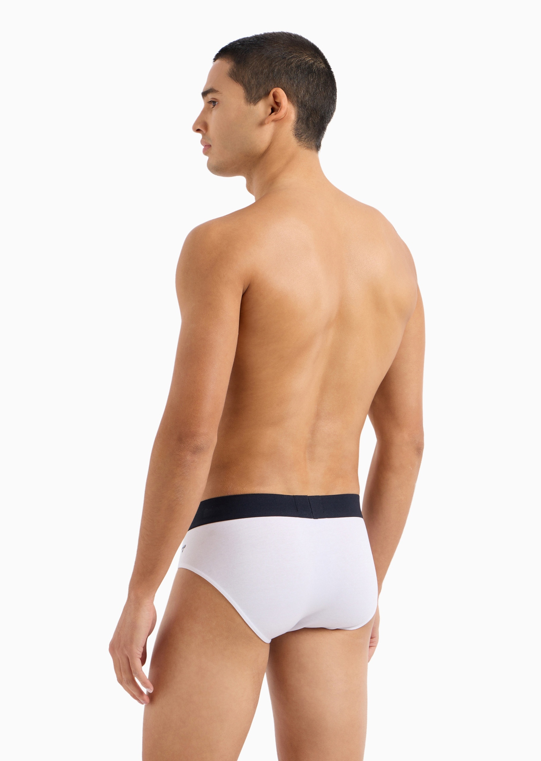 ARMANI EXCHANGE 男士纯棉弹力合身三角撞色腰边内裤