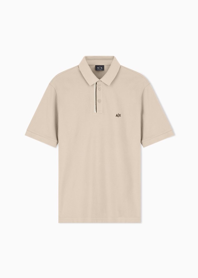 ARMANI EXCHANGE 男士翻领短袖正肩刺绣纯棉Polo衫