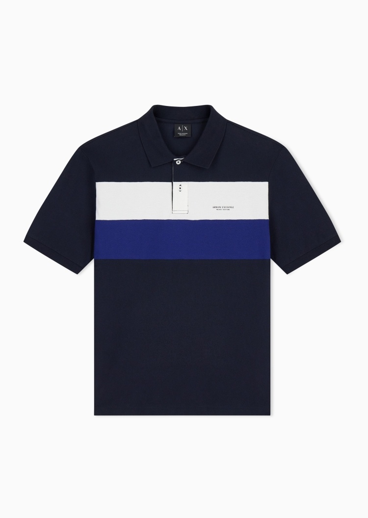 ARMANI EXCHANGE 男士纯棉短袖翻领撞色Polo衫