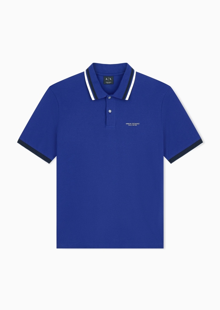 ARMANI EXCHANGE 男士纯棉短袖翻领正肩撞色Polo衫