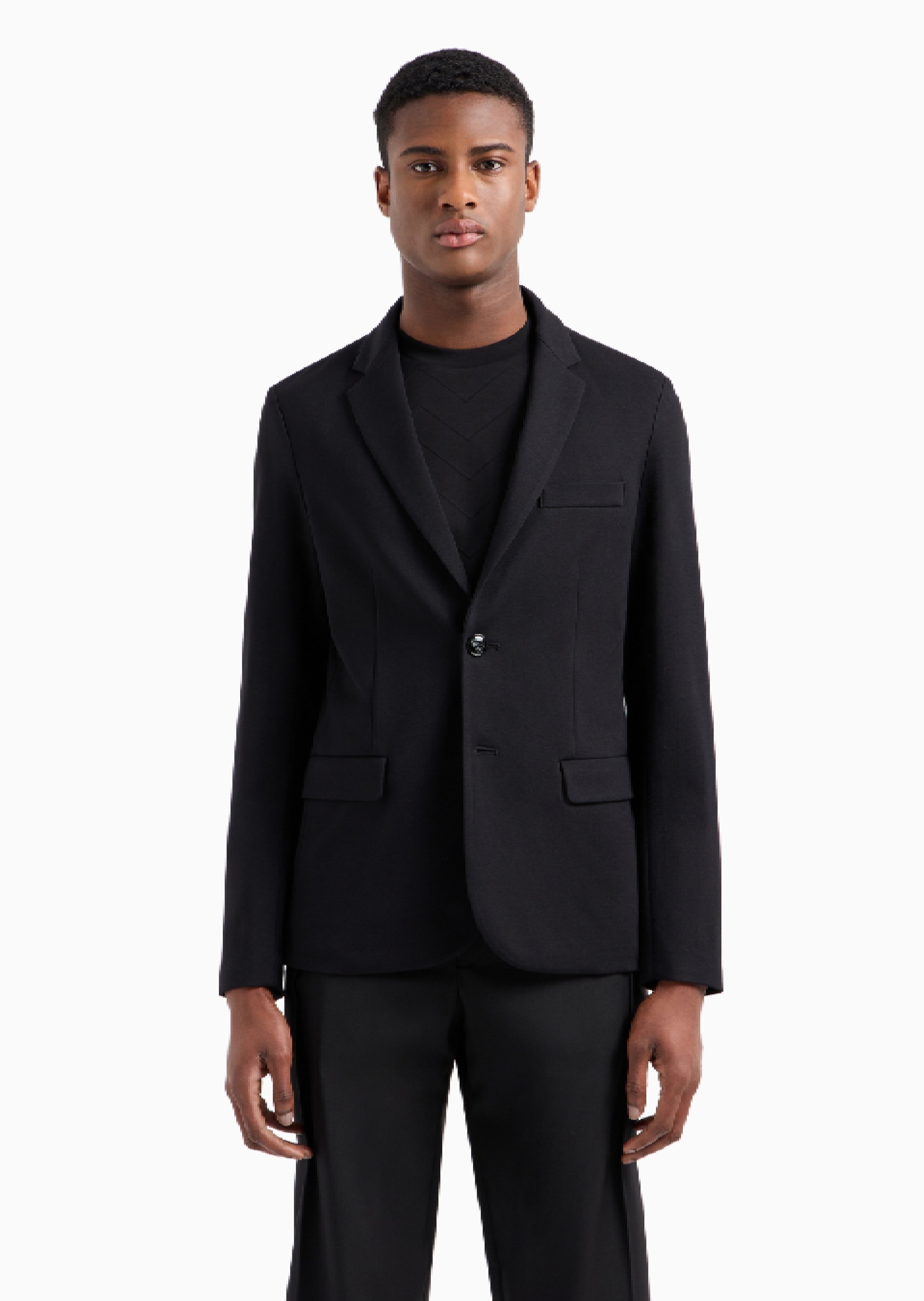 Emporio Armani 男士合身长袖平驳领休闲西装外套
