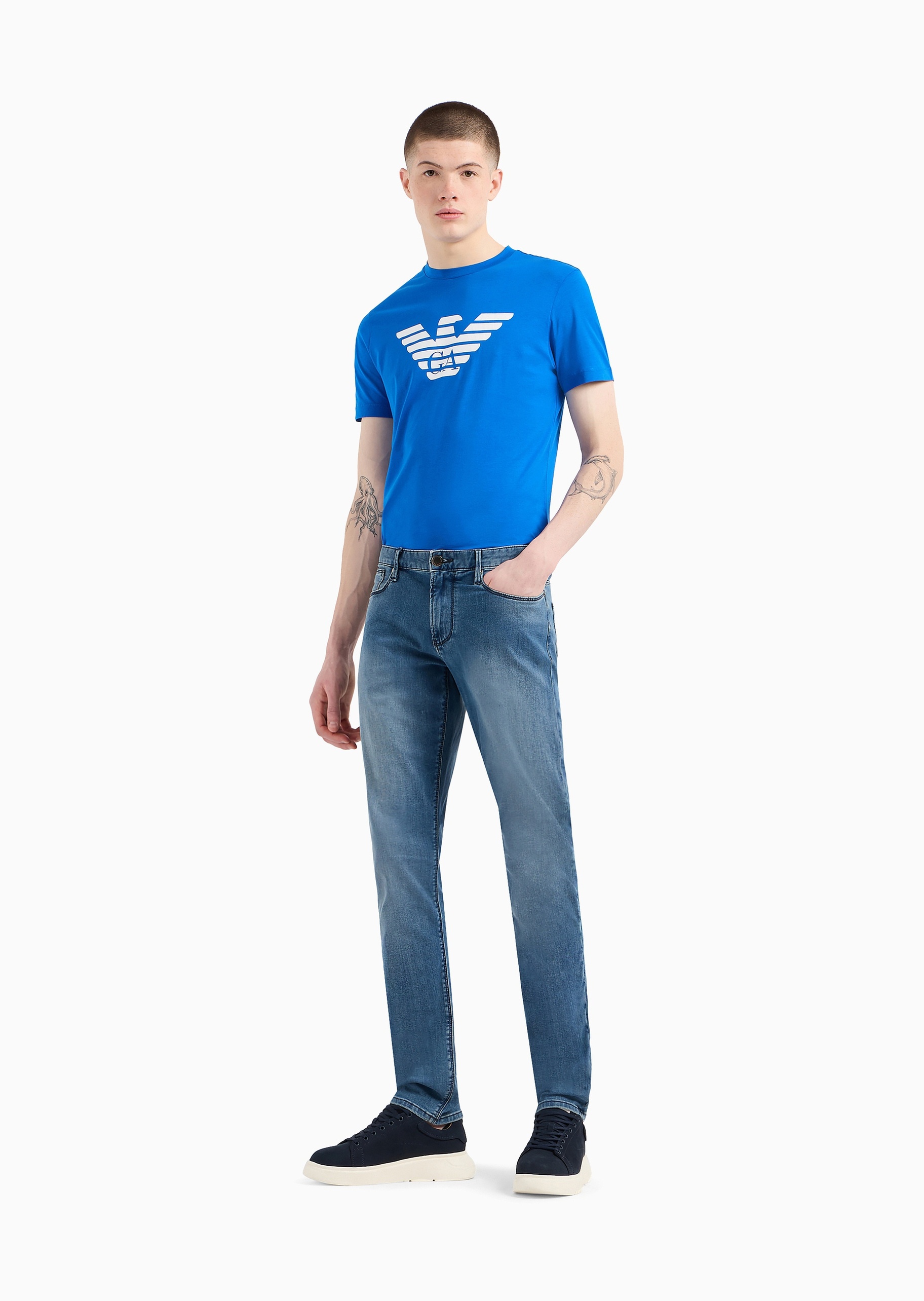 Emporio Armani 男士低腰弹力修身复古轻薄经典牛仔裤
