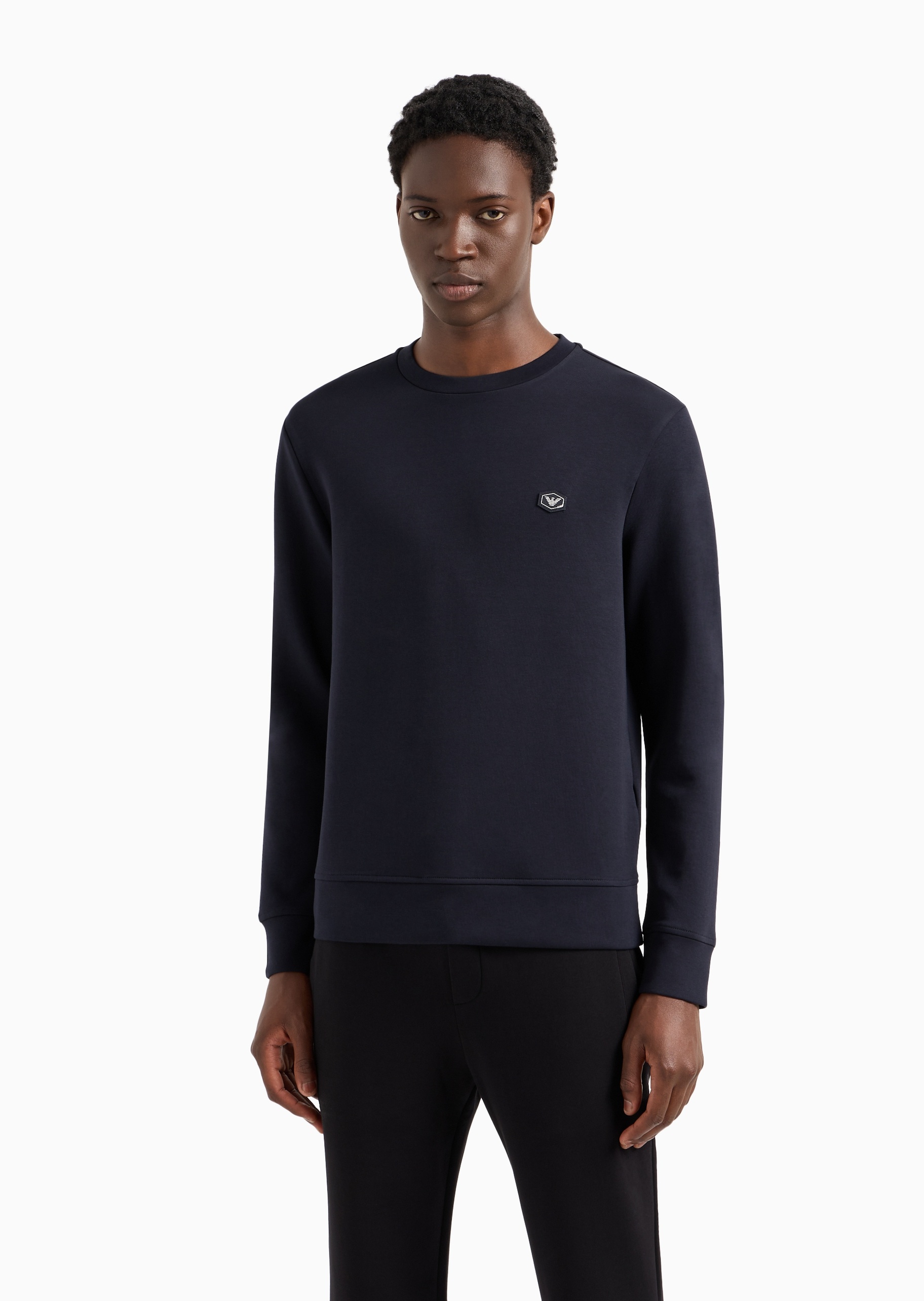 Emporio Armani 男女同款套头圆领合身落肩商务休闲卫衣