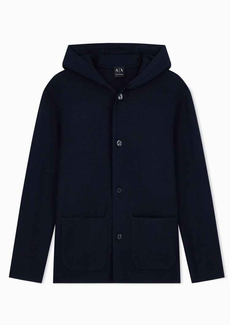 ARMANI EXCHANGE 男士连帽商务肌理感休闲西服西装外套