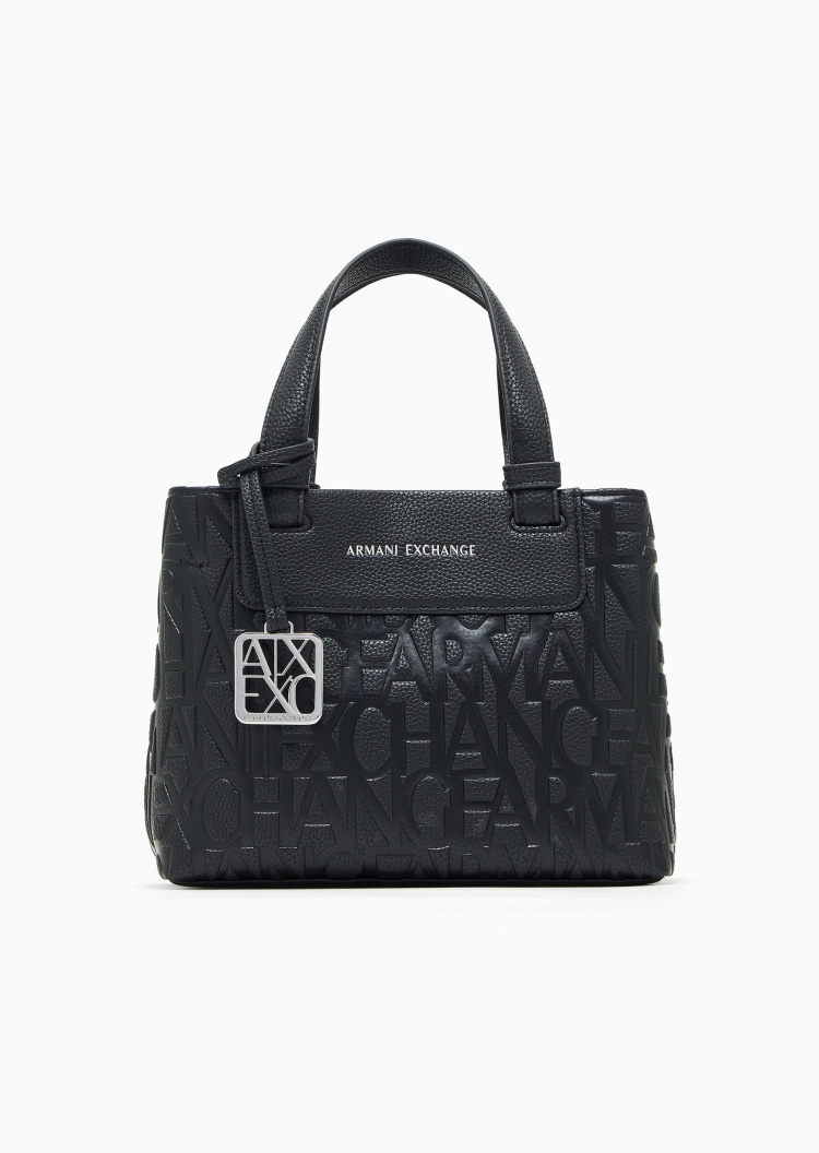 ARMANI EXCHANGE 女士拉链内袋压花手提斜挎托特包