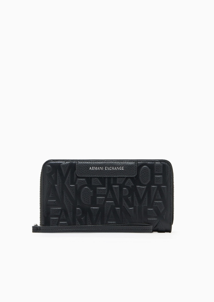 ARMANI EXCHANGE 女士拉链长款长方形风琴式多卡位手拿钱包