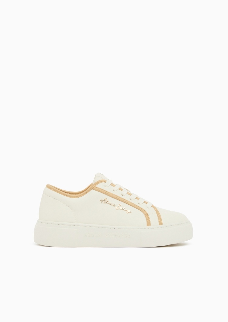 ARMANI EXCHANGE 女士系带低帮平底撞色板鞋休闲运动鞋