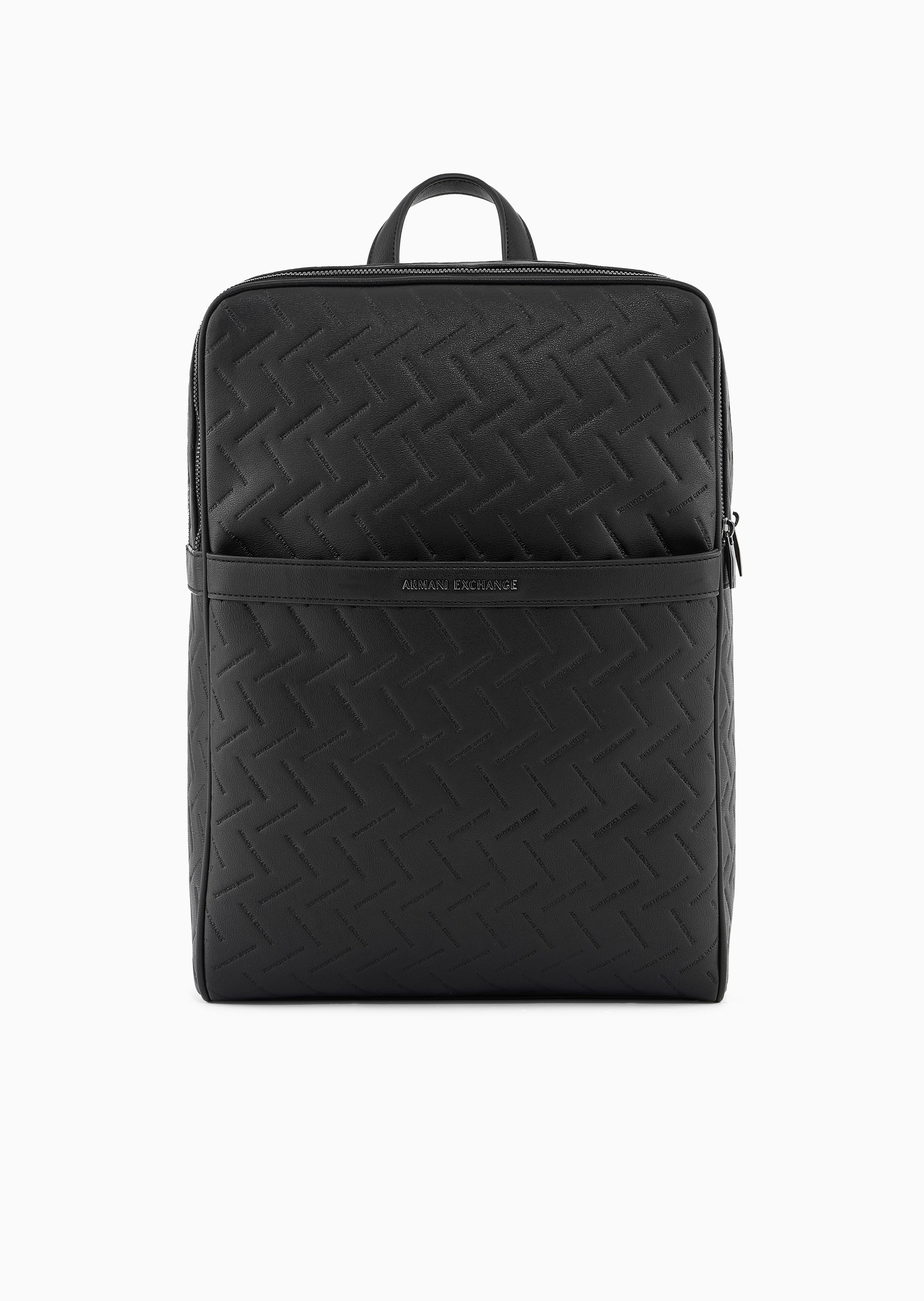 ARMANI EXCHANGE 男士拉链长方形可调节手提通体压花双肩包