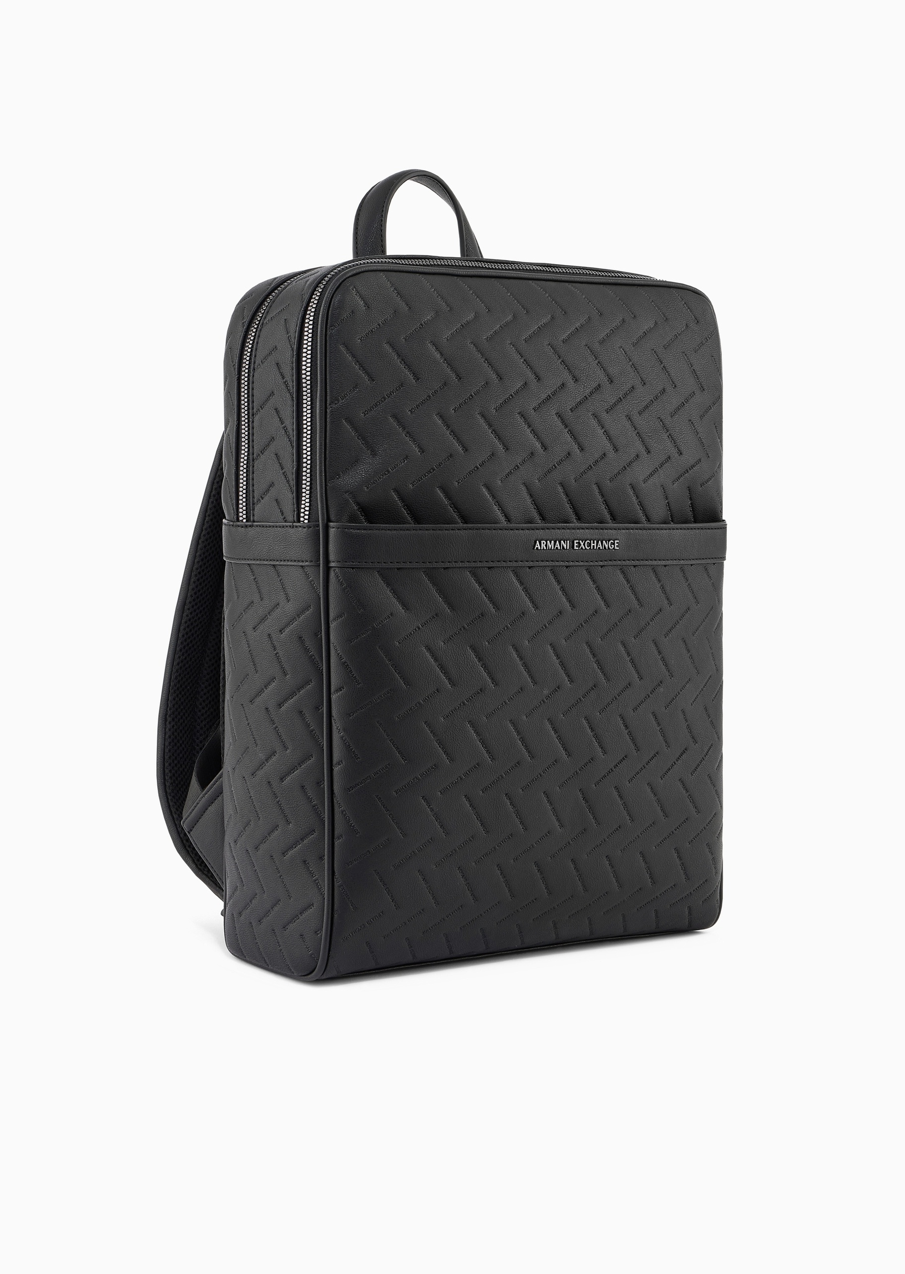 ARMANI EXCHANGE 男士拉链长方形可调节手提通体压花双肩包