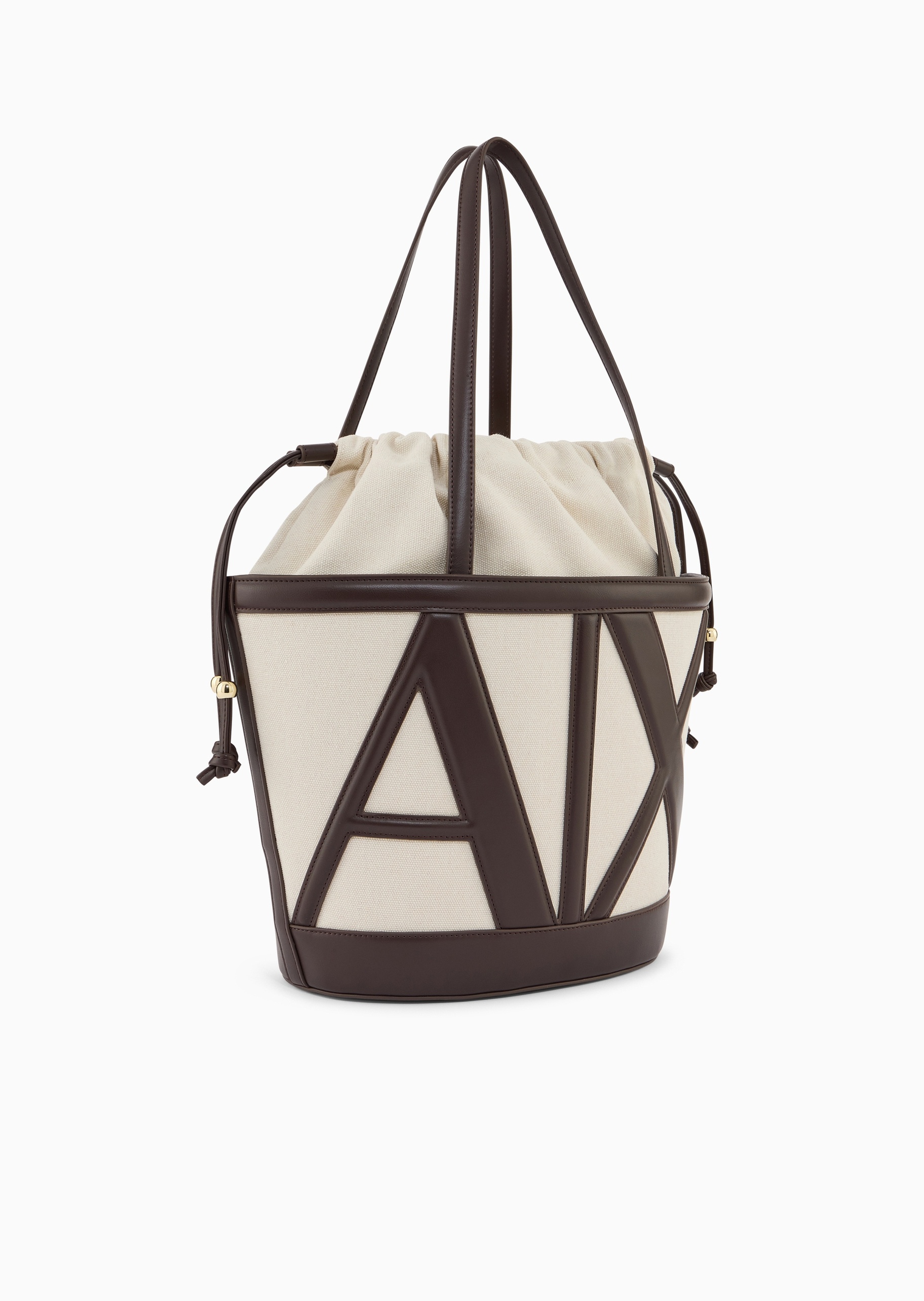 ARMANI EXCHANGE 女士中号抽绳水桶形通勤单肩托特包