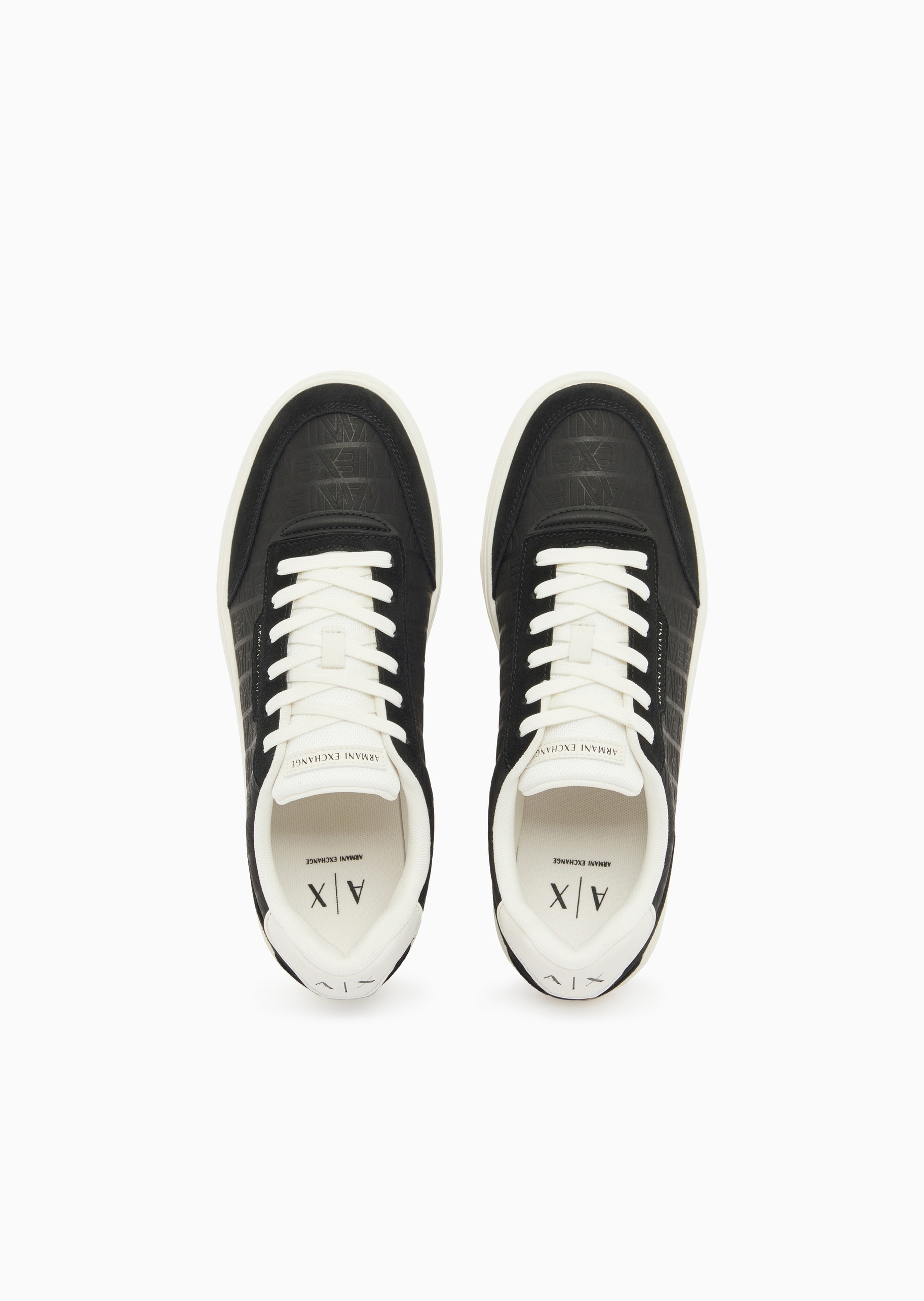 ARMANI EXCHANGE 男士系带低帮拼接压花休闲运动鞋