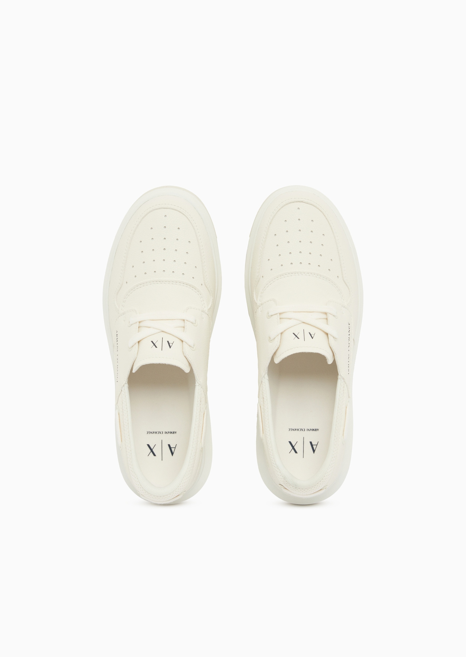 ARMANI EXCHANGE 男士系带低帮穿孔字母标识休闲运动鞋