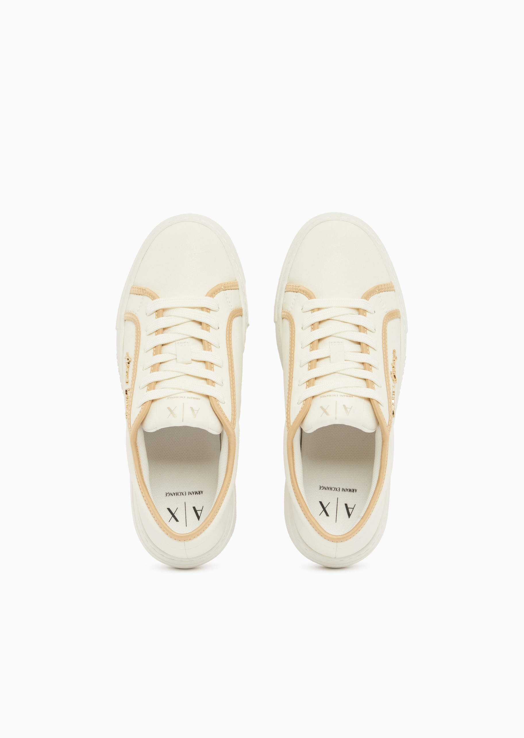 ARMANI EXCHANGE 女士系带低帮平底撞色板鞋休闲运动鞋