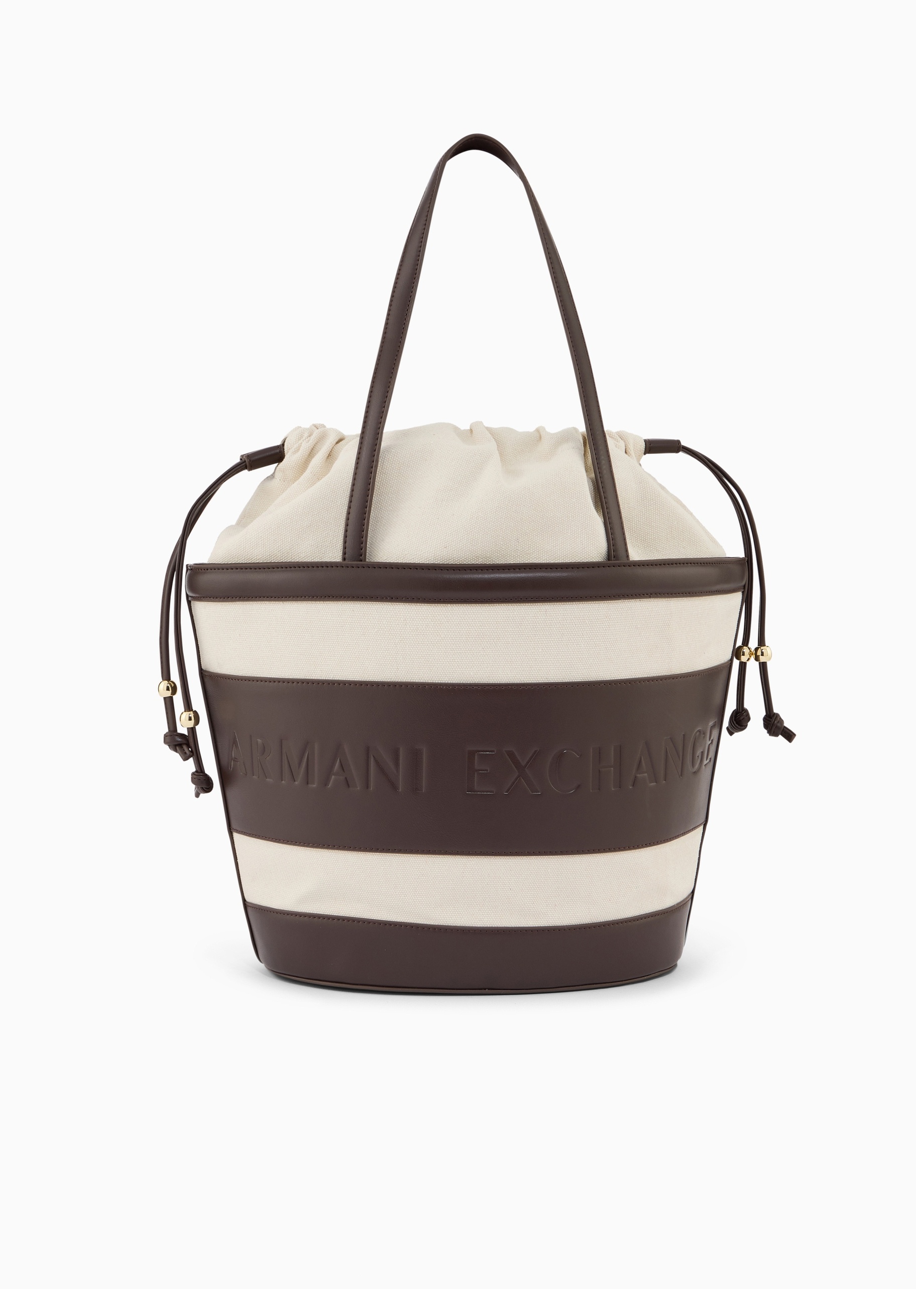 ARMANI EXCHANGE 女士中号抽绳水桶形通勤单肩托特包