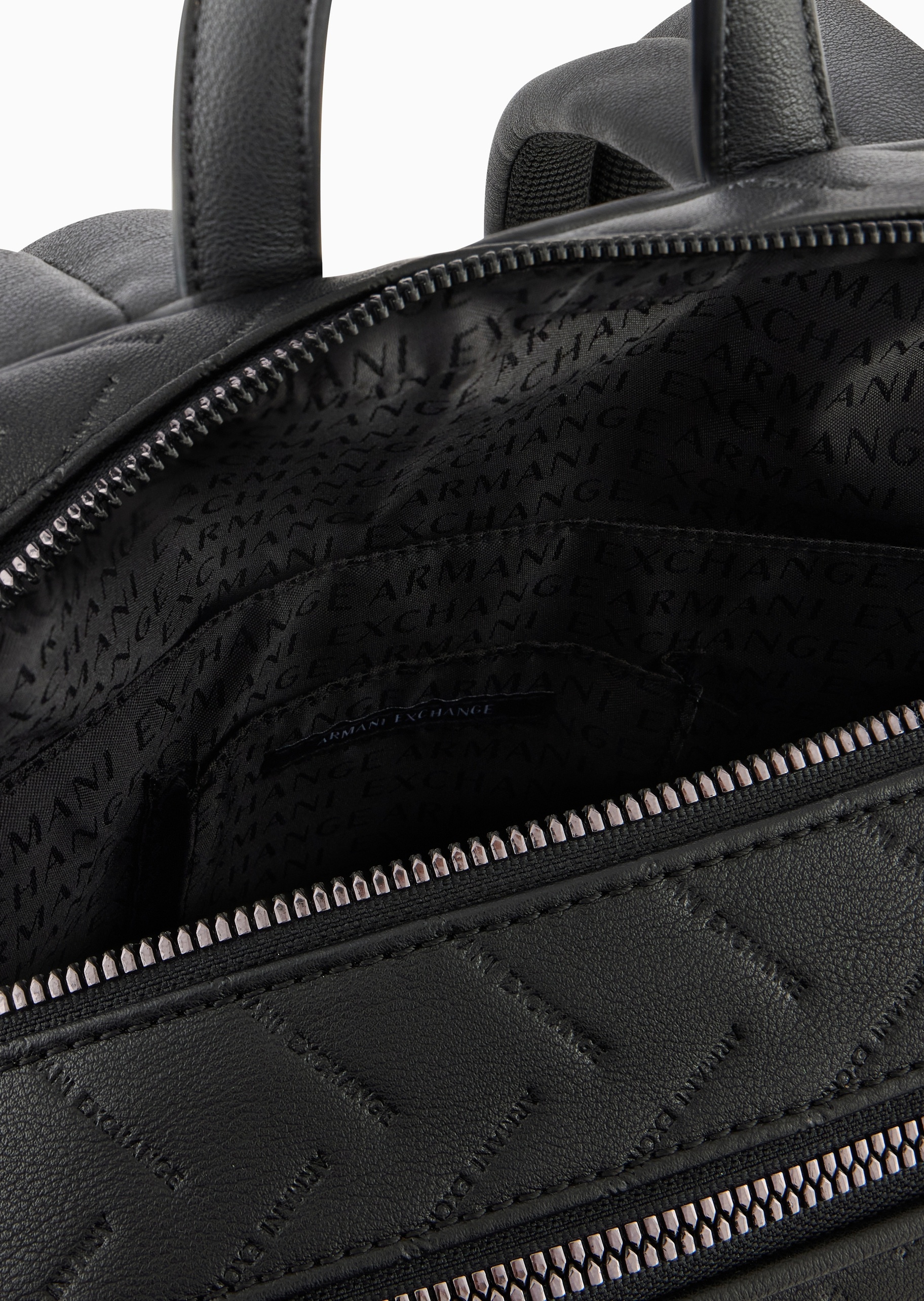 ARMANI EXCHANGE 男士拉链长方形可调节手提通体压花双肩包