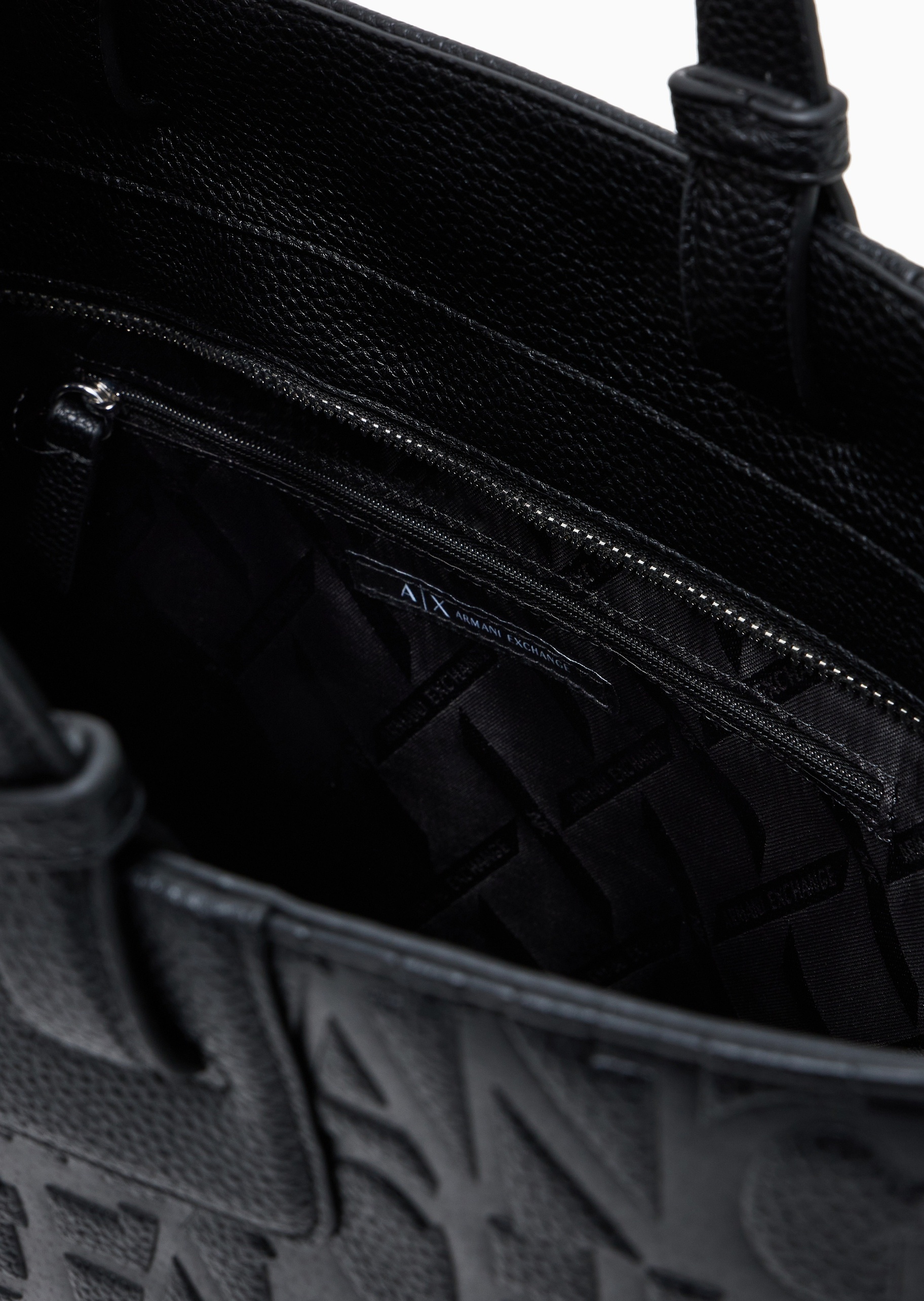 ARMANI EXCHANGE 女士拉链压花商务通勤手提单肩托特包