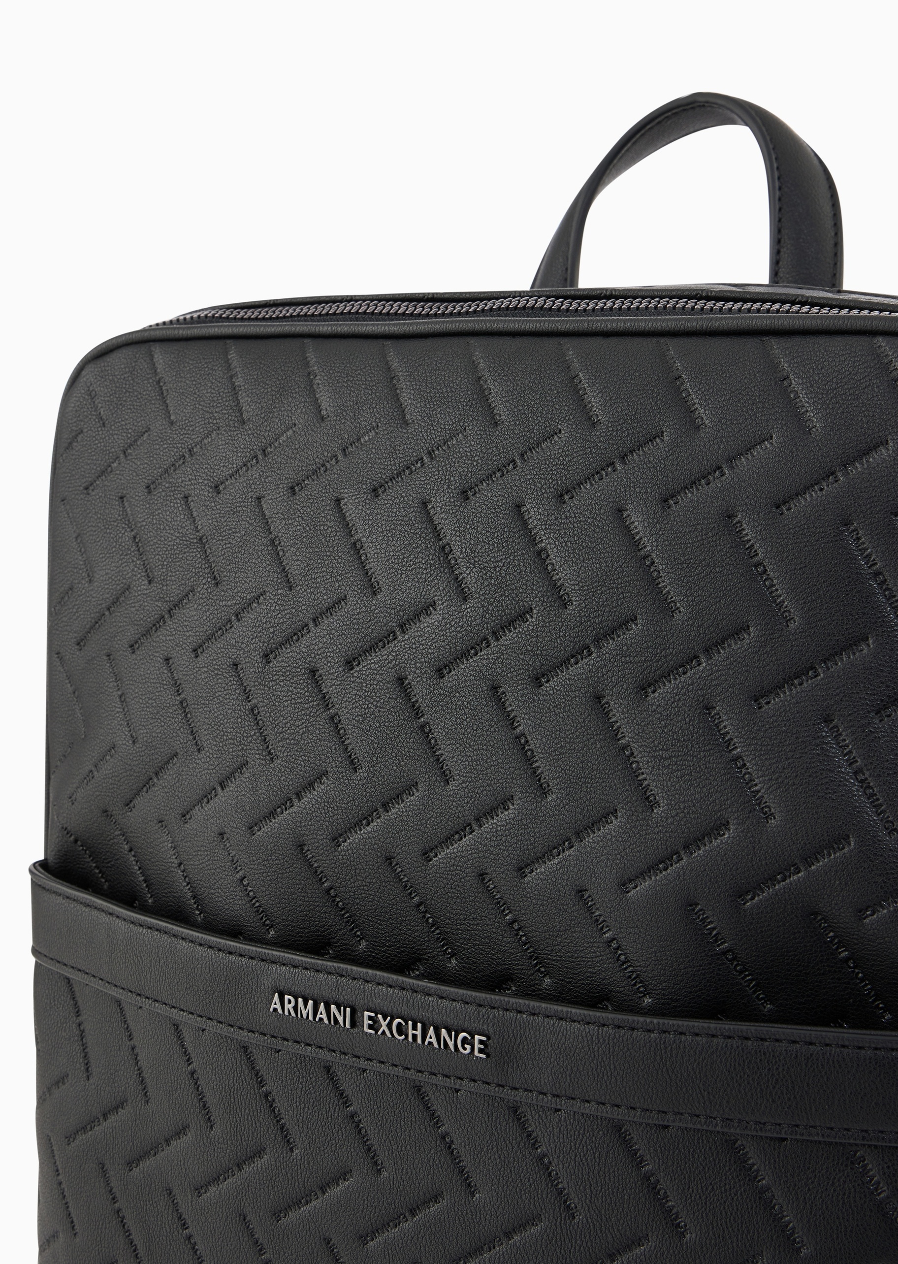ARMANI EXCHANGE 男士拉链长方形可调节手提通体压花双肩包
