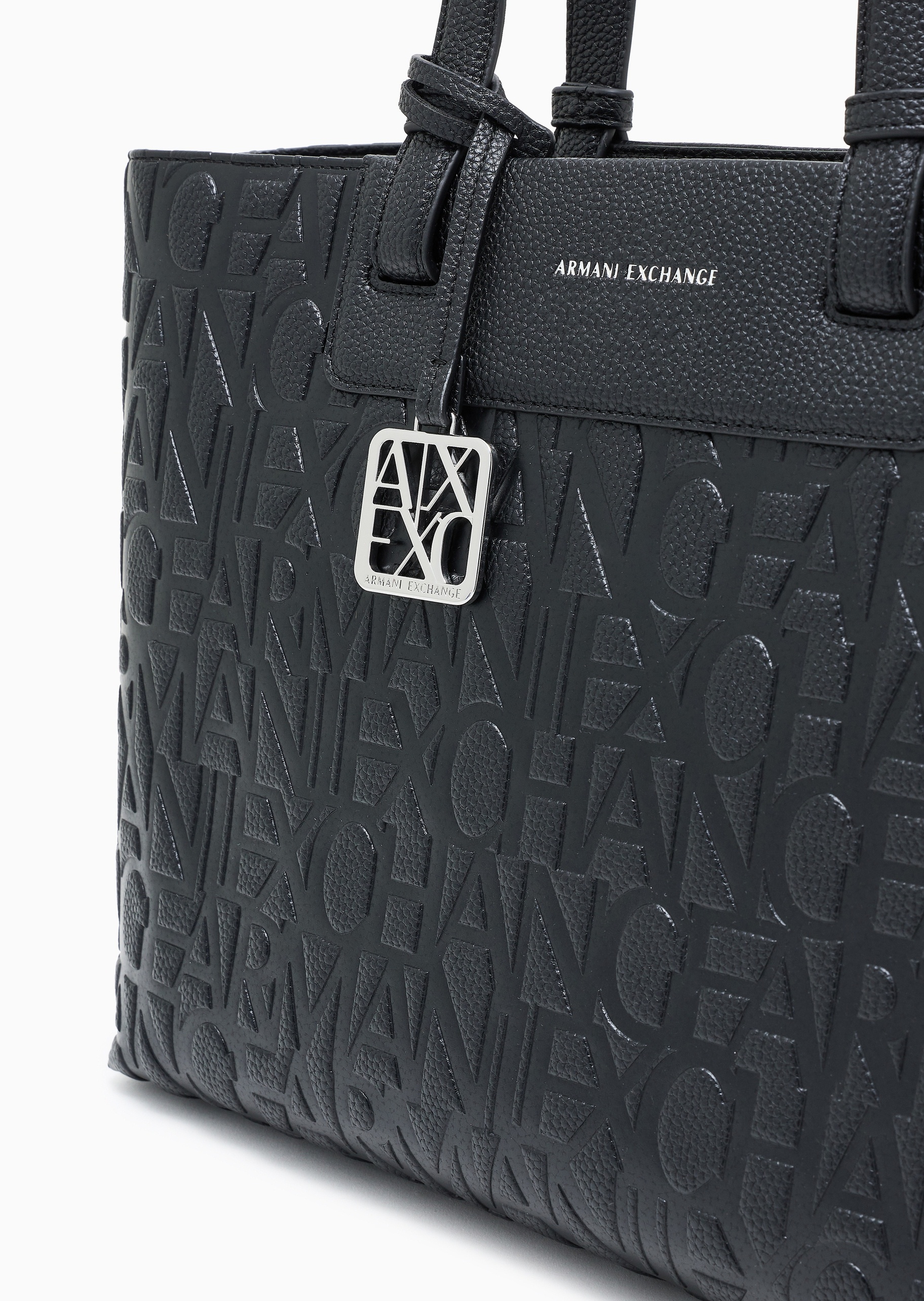 ARMANI EXCHANGE 女士拉链压花商务通勤手提单肩托特包