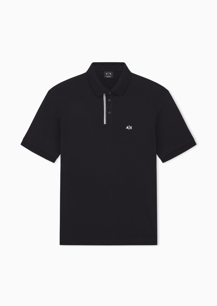 ARMANI EXCHANGE 男士珠地纯棉短袖翻领刺绣Polo衫