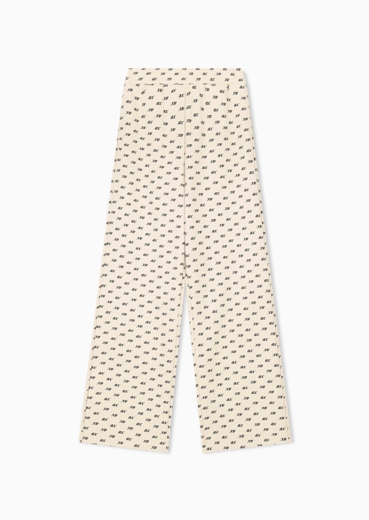 ARMANI EXCHANGE 女士宽松长款阔腿满印标识休闲卫裤