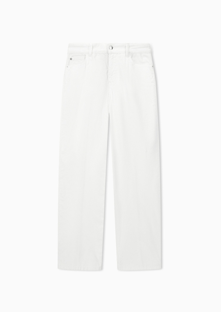 Emporio Armani 女士微弹高腰长款直筒休闲牛仔裤