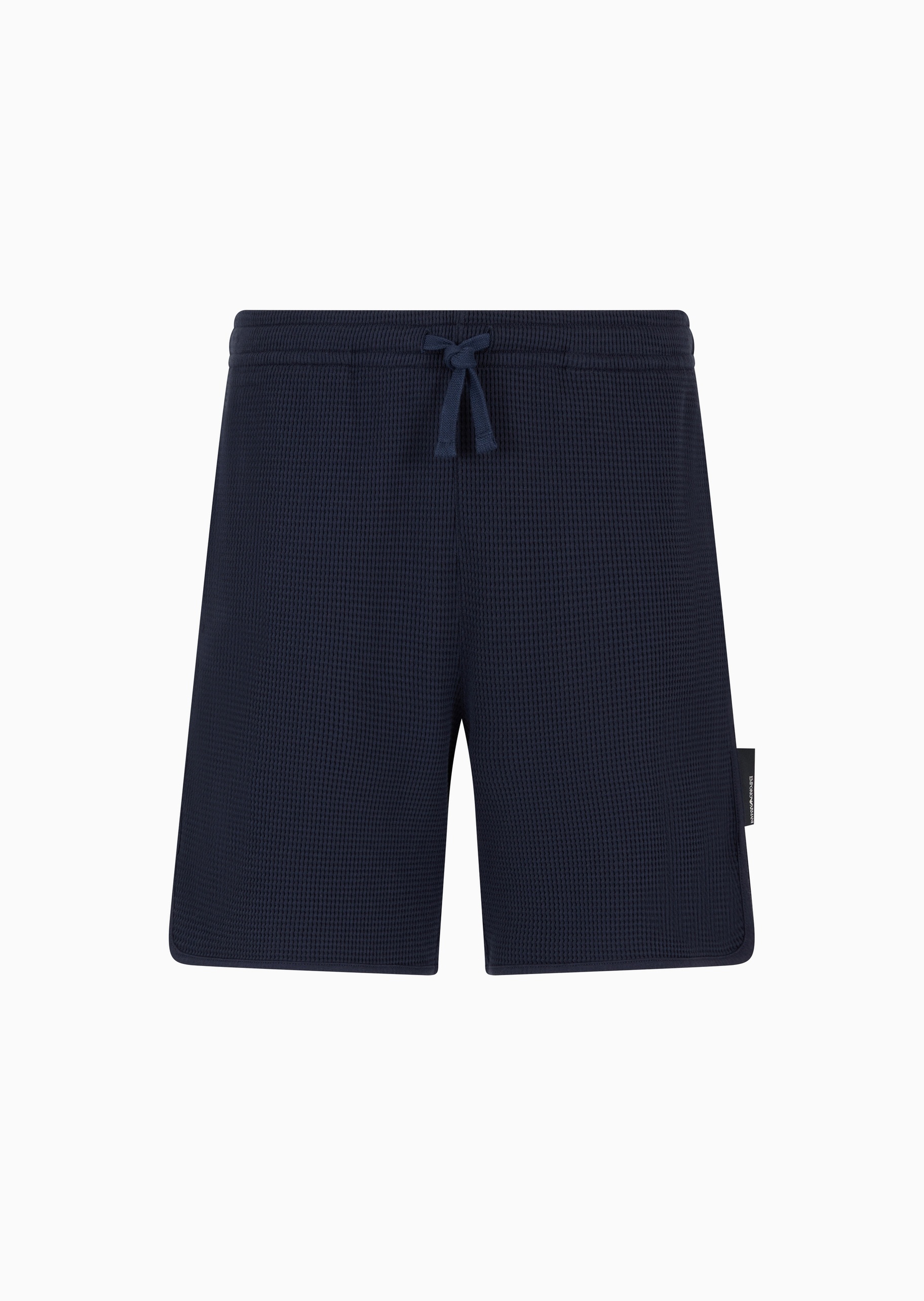 Emporio Armani 男士纯棉系带纯色华夫格家居短裤