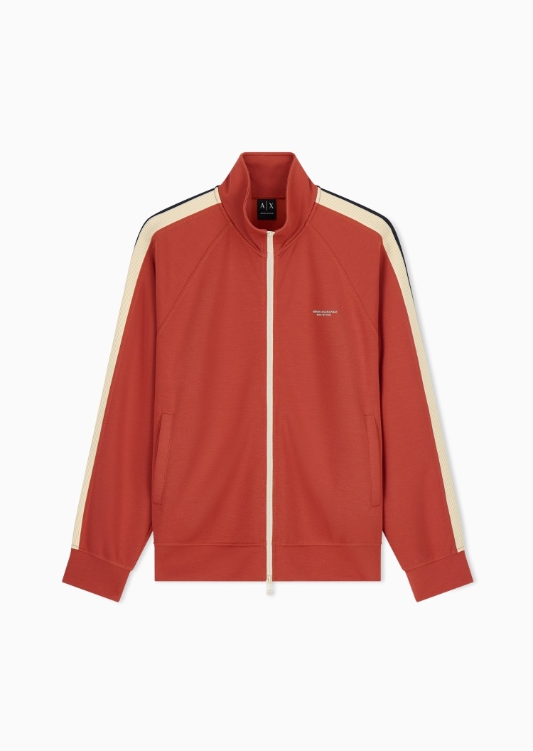 ARMANI EXCHANGE 男士长袖立领拉链撞色织带休闲夹克