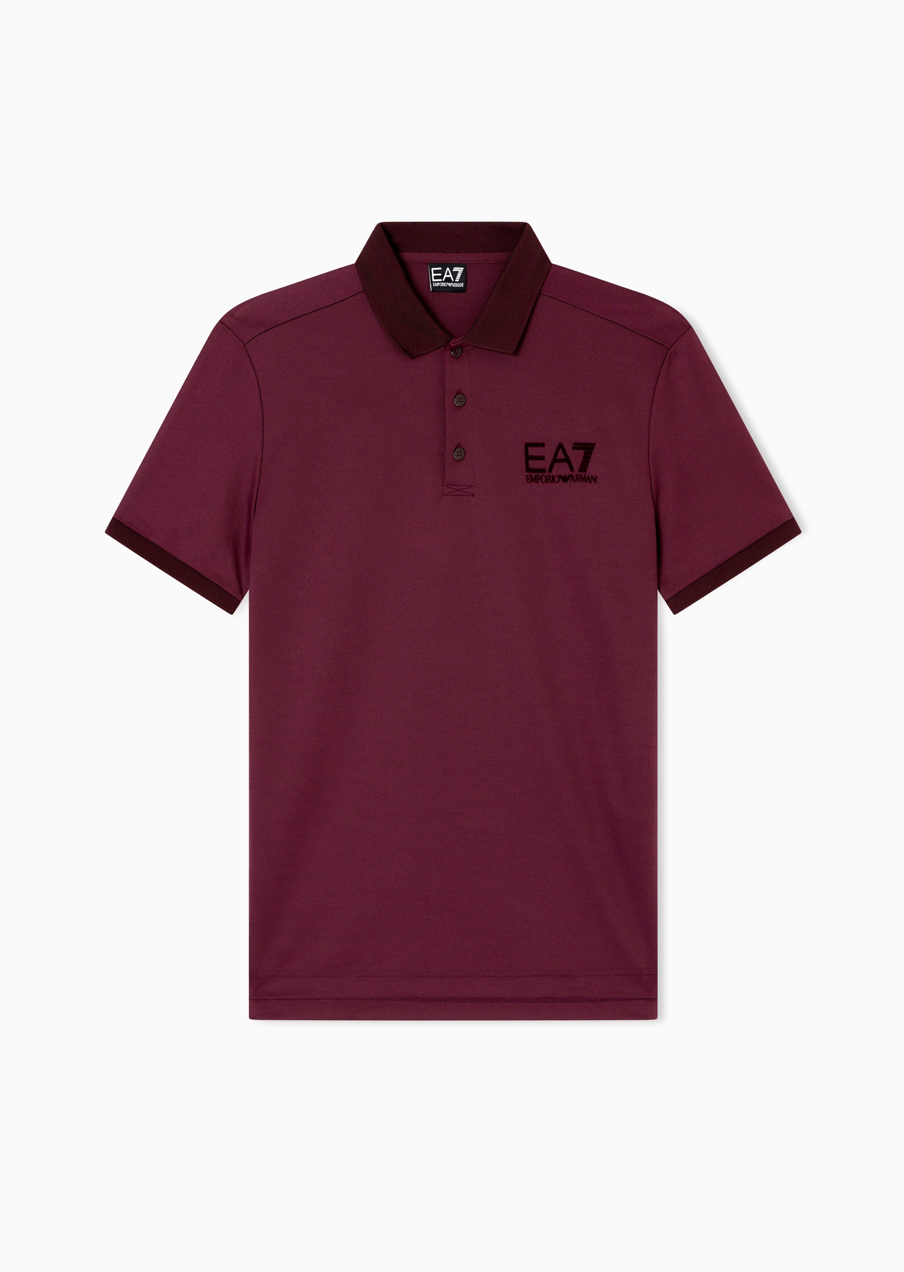 EA7 男士莱赛尔珠地布短袖翻领Polo衫