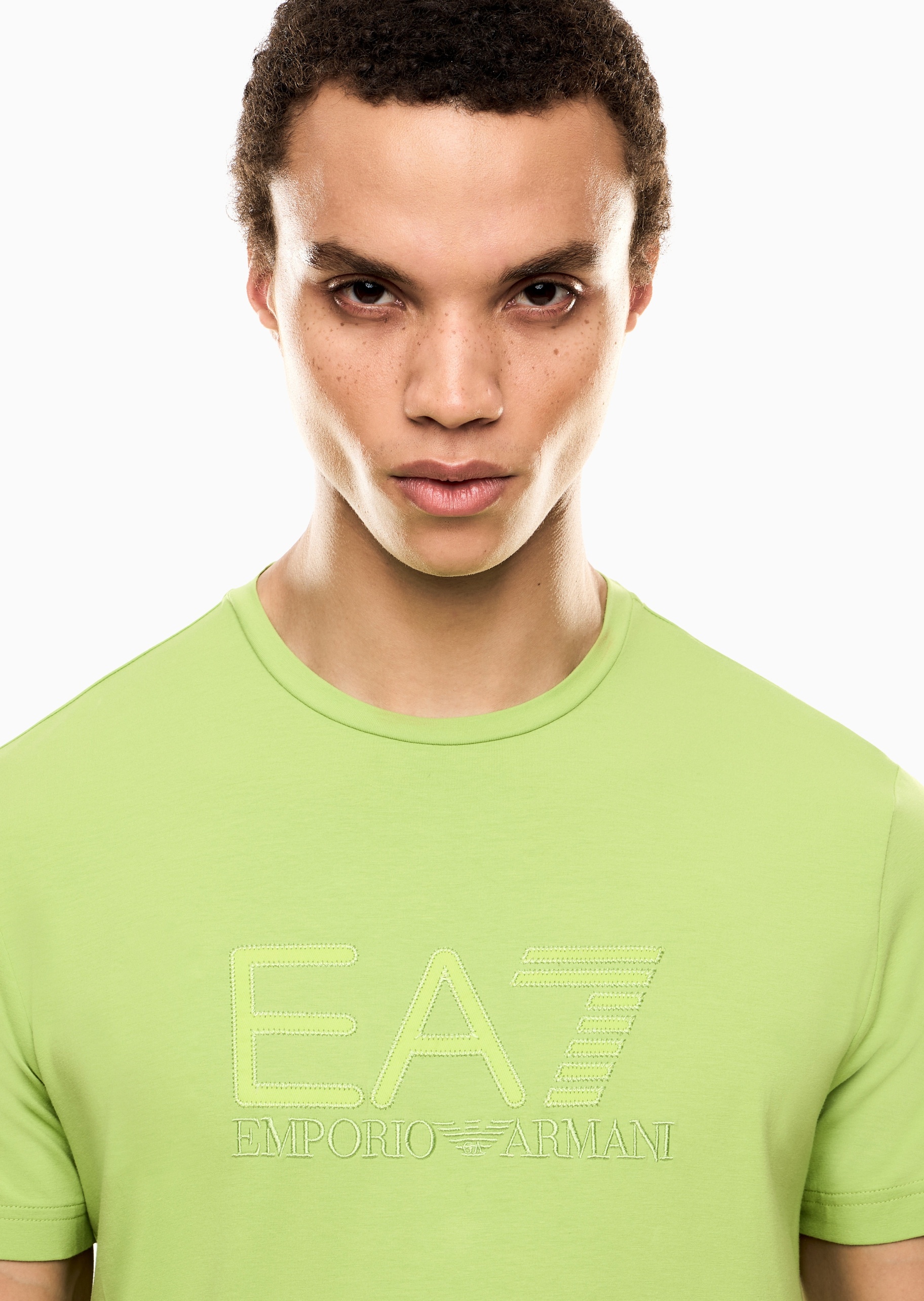 EA7 男士纯棉弹力合身短袖圆领运动T恤衫