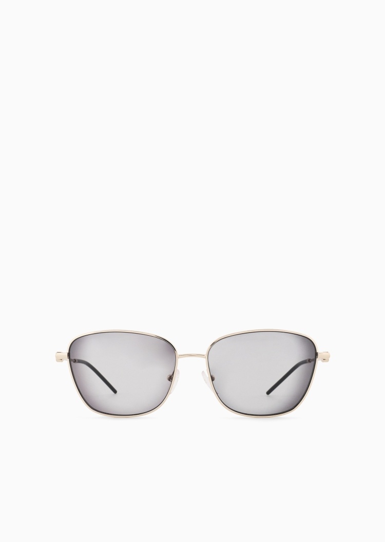 Emporio Armani 女士不规则形金属细框立体鹰标太阳眼镜
