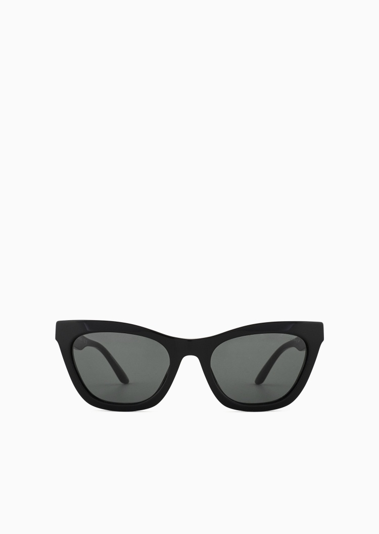 Emporio Armani 女士猫眼形粗框撞色鹰标复古太阳眼镜